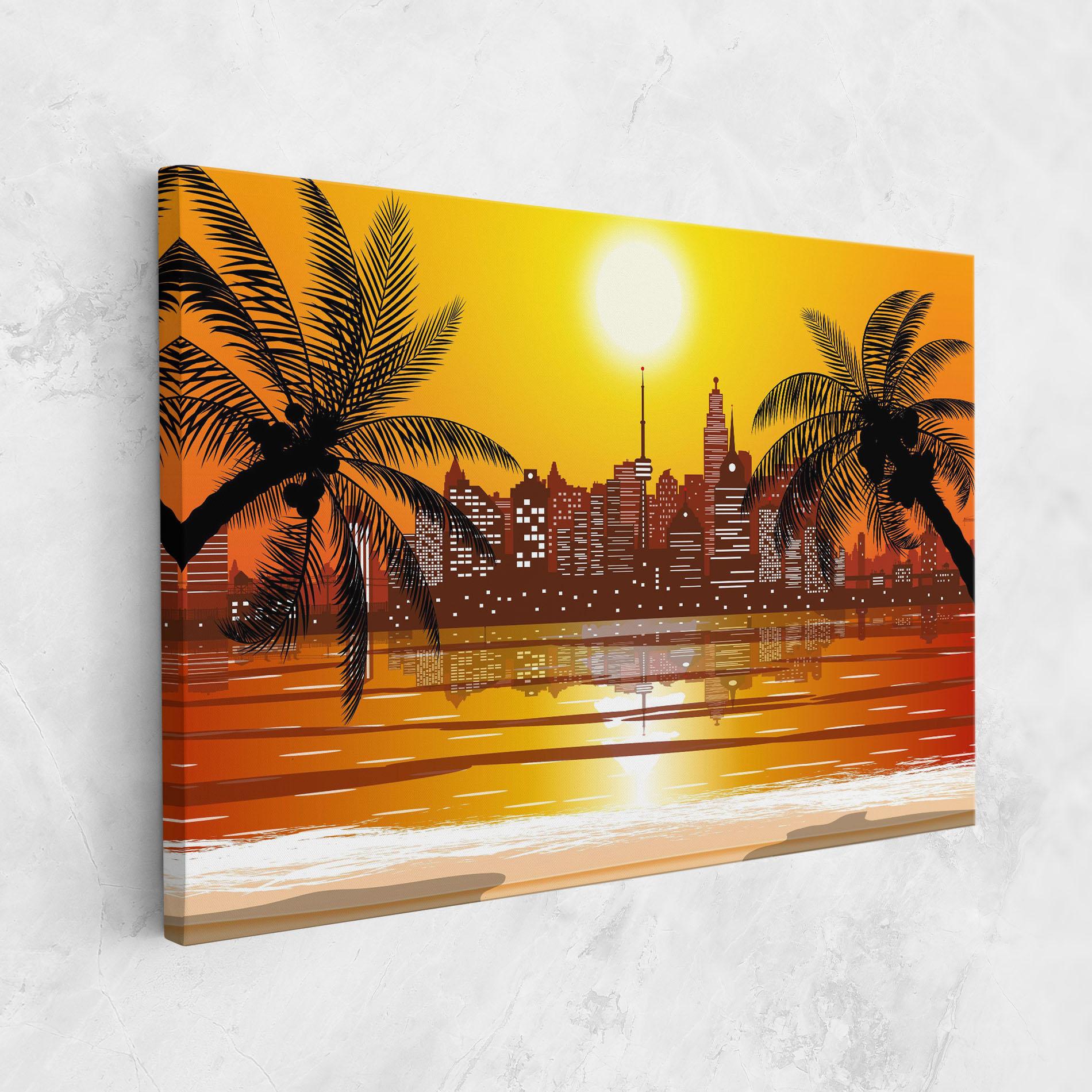 Tablou Canvas City Sunrise View mockup 1