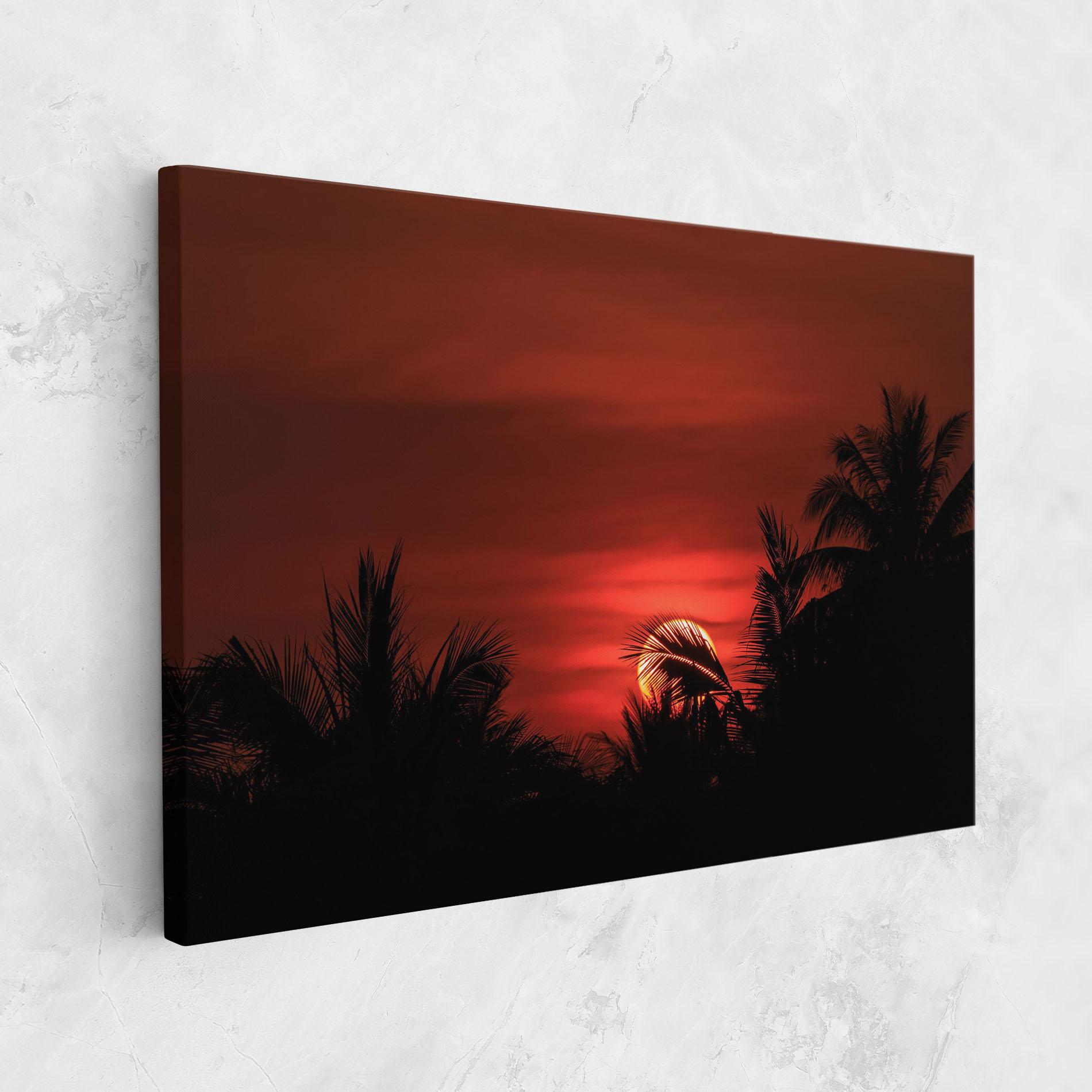 Tablou Canvas Coconuts Tree Sunset mockup 1