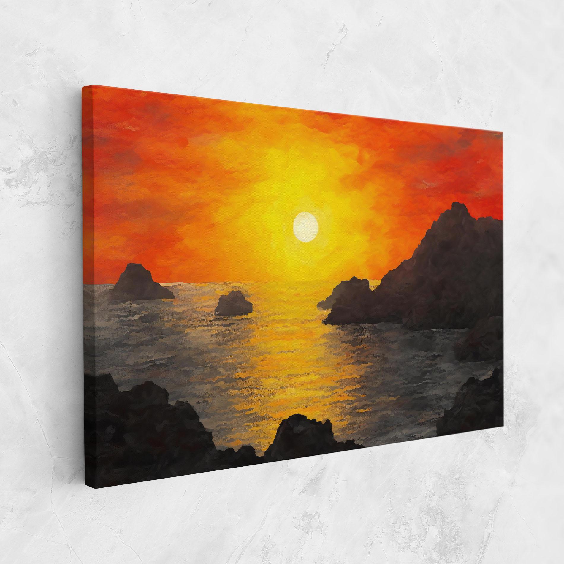 Tablou Canvas Mountains Rocks Painting mockup 1