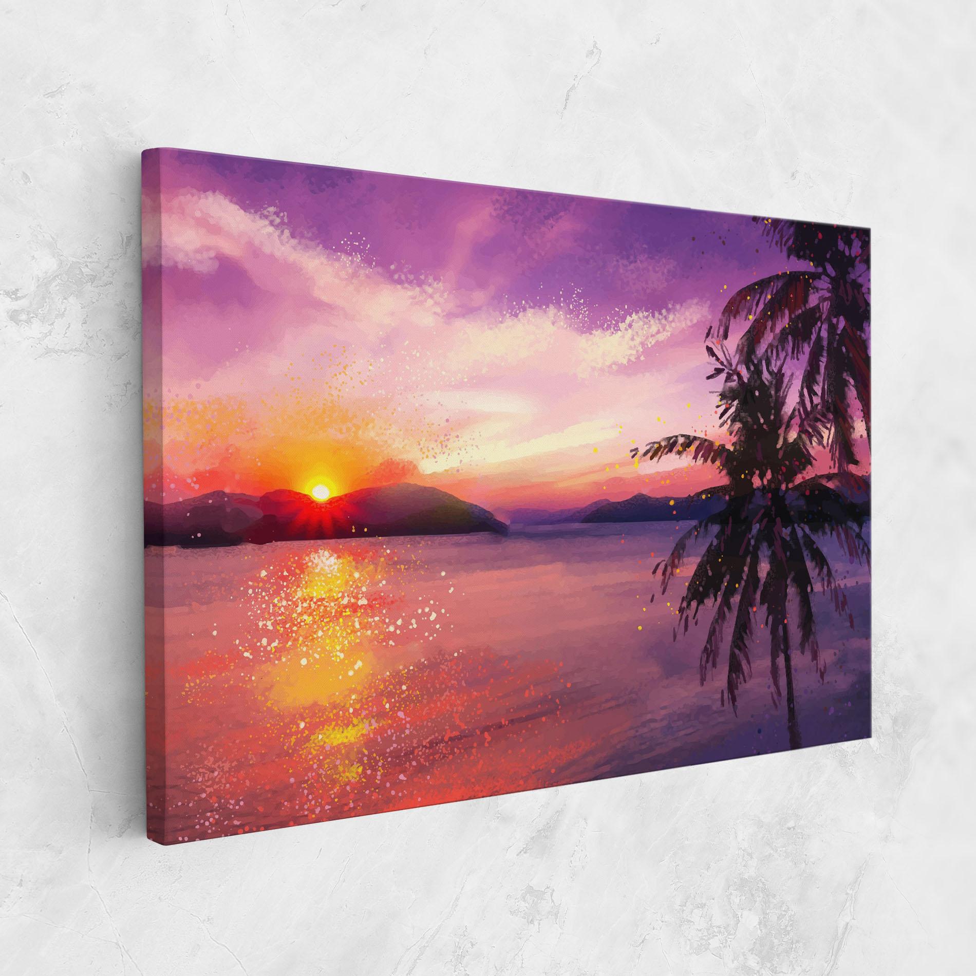 Tablou Canvas Purple Sunrise Art mockup 1