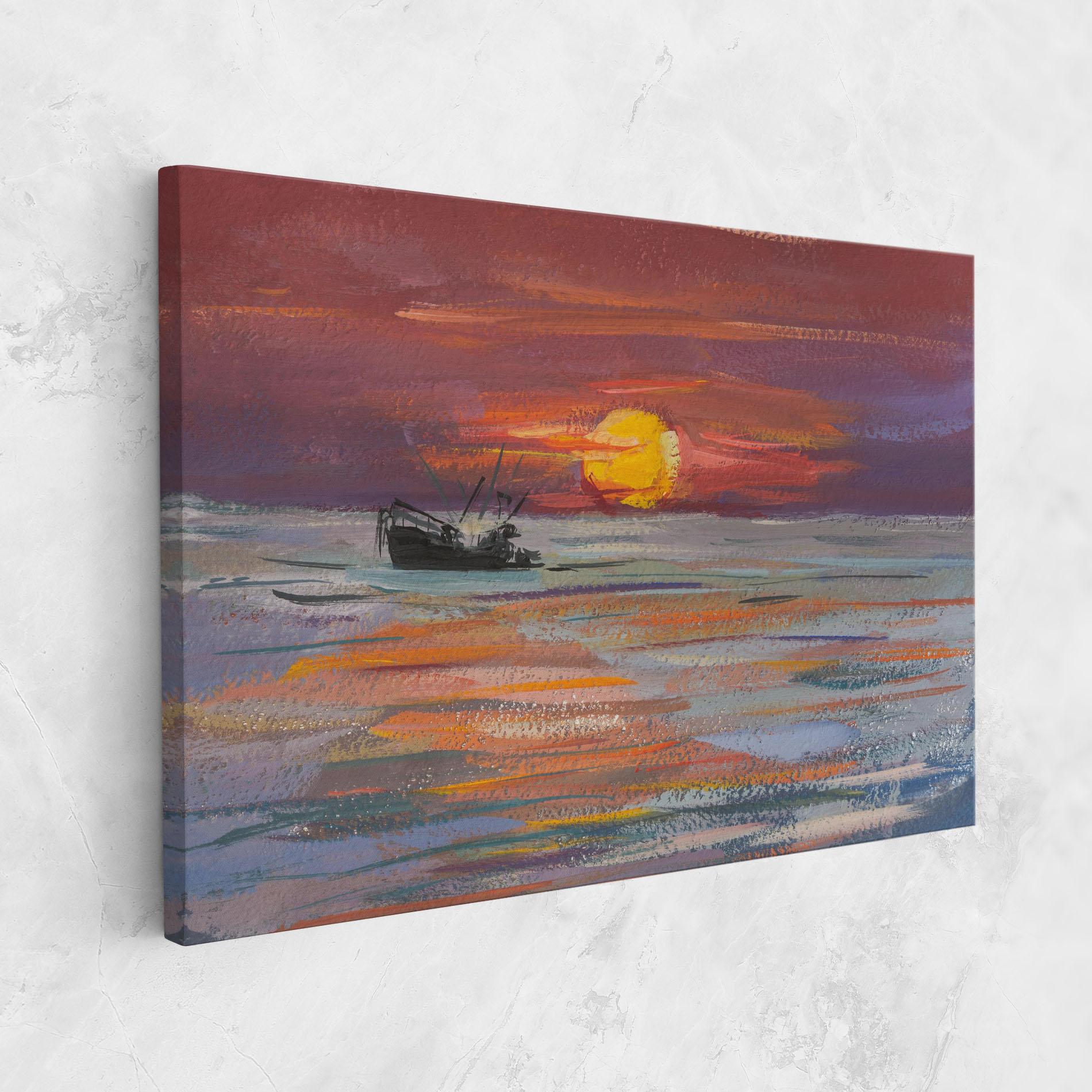 Tablou Canvas Sea Ship Painting mockup 1