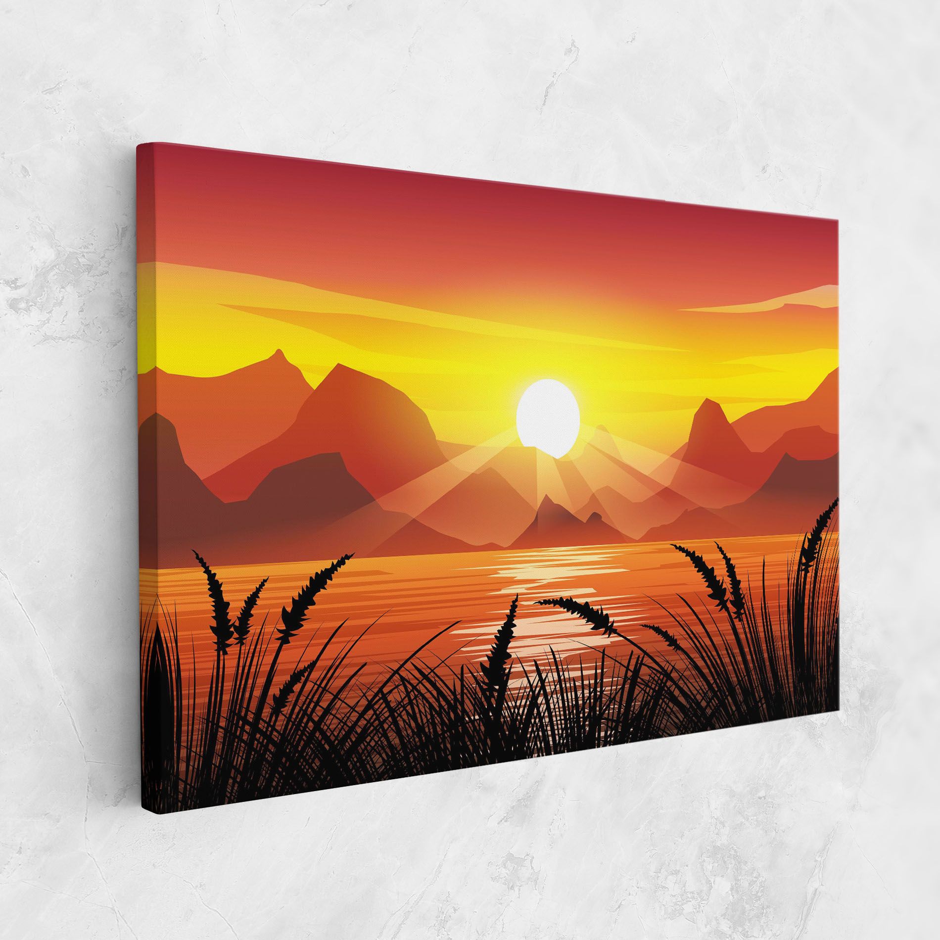 Sunrise Grass Art mockup 1