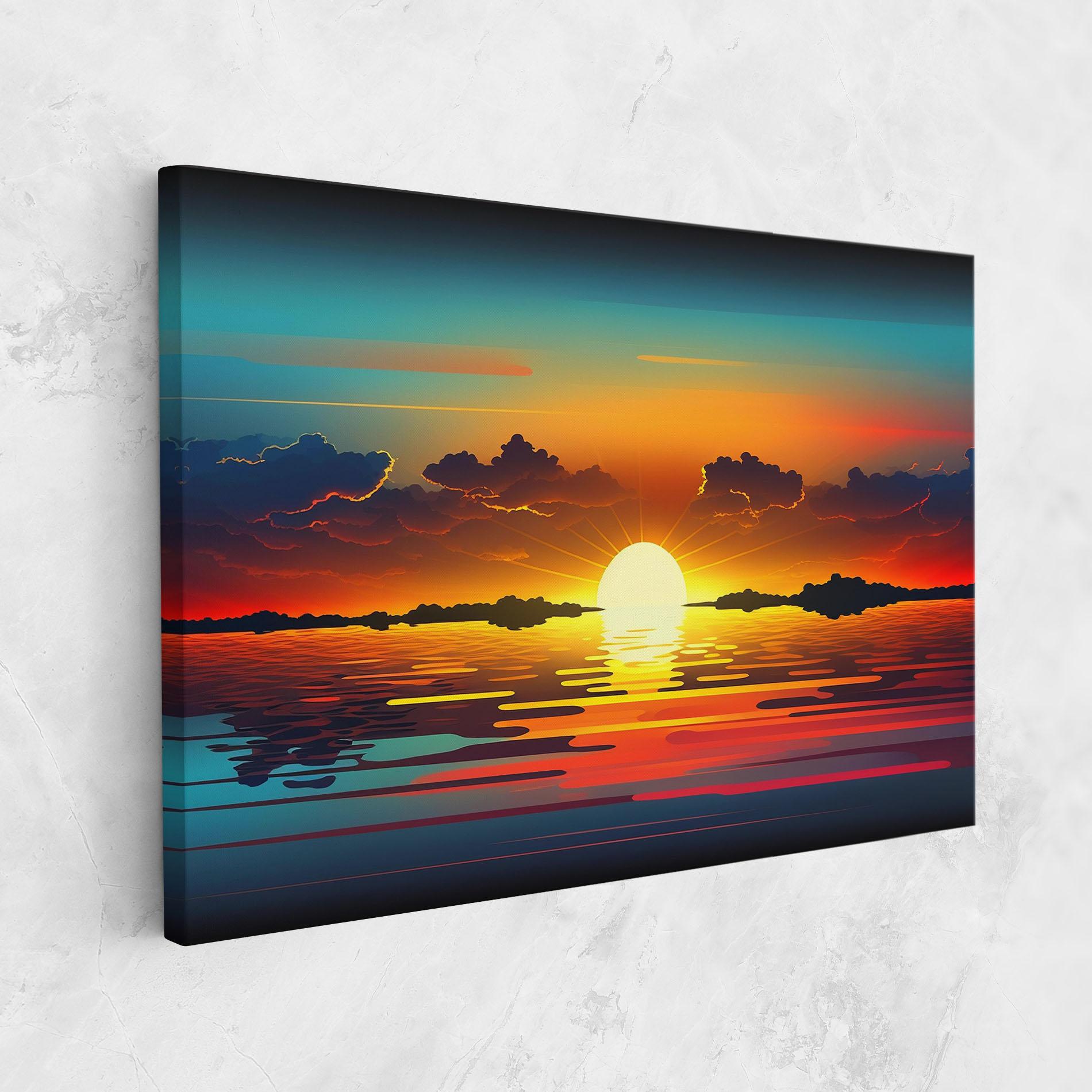 Tablou Canvas Yellow Sunset Illustration mockup 1