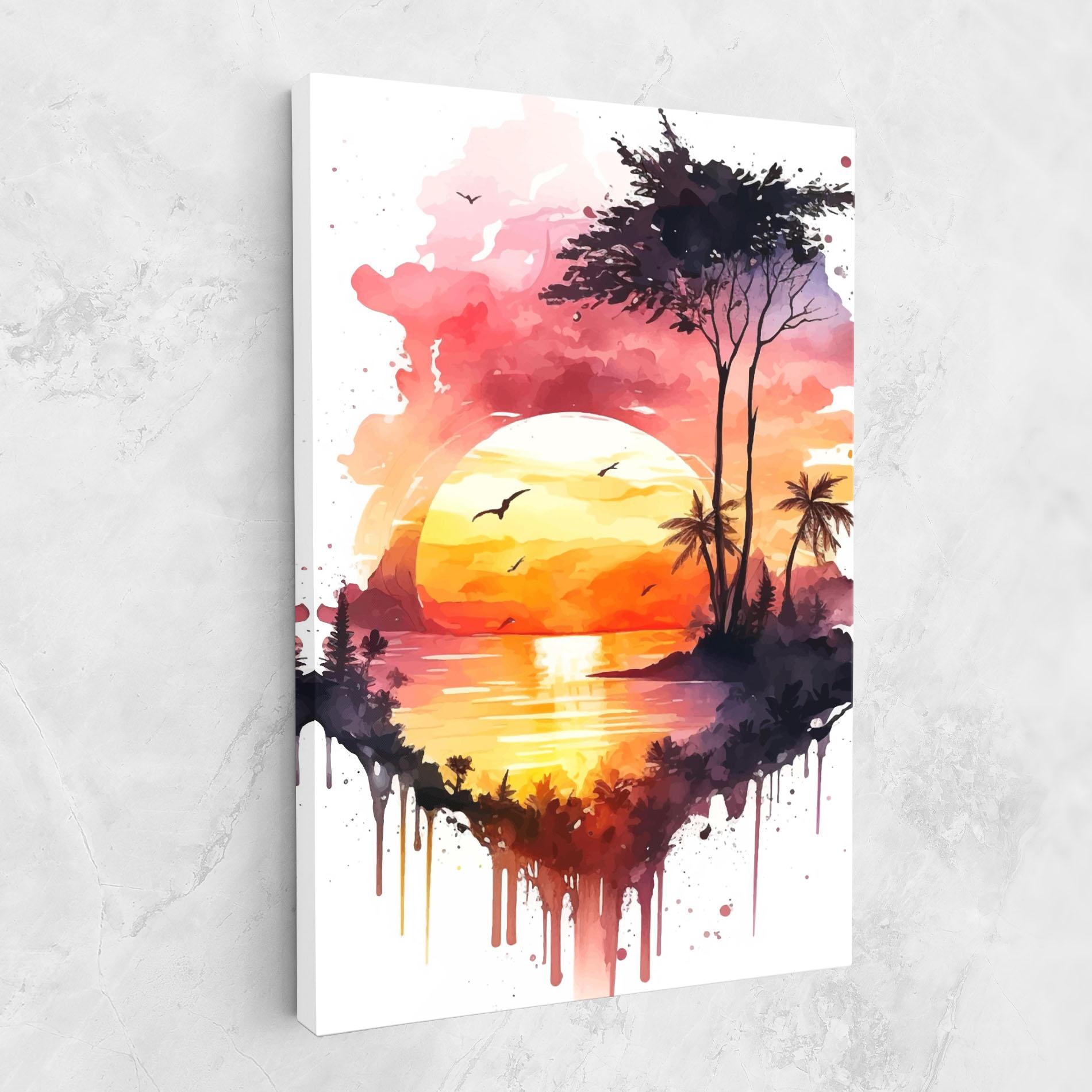 Tablou Canvas Purple Sunset Art mockup 1