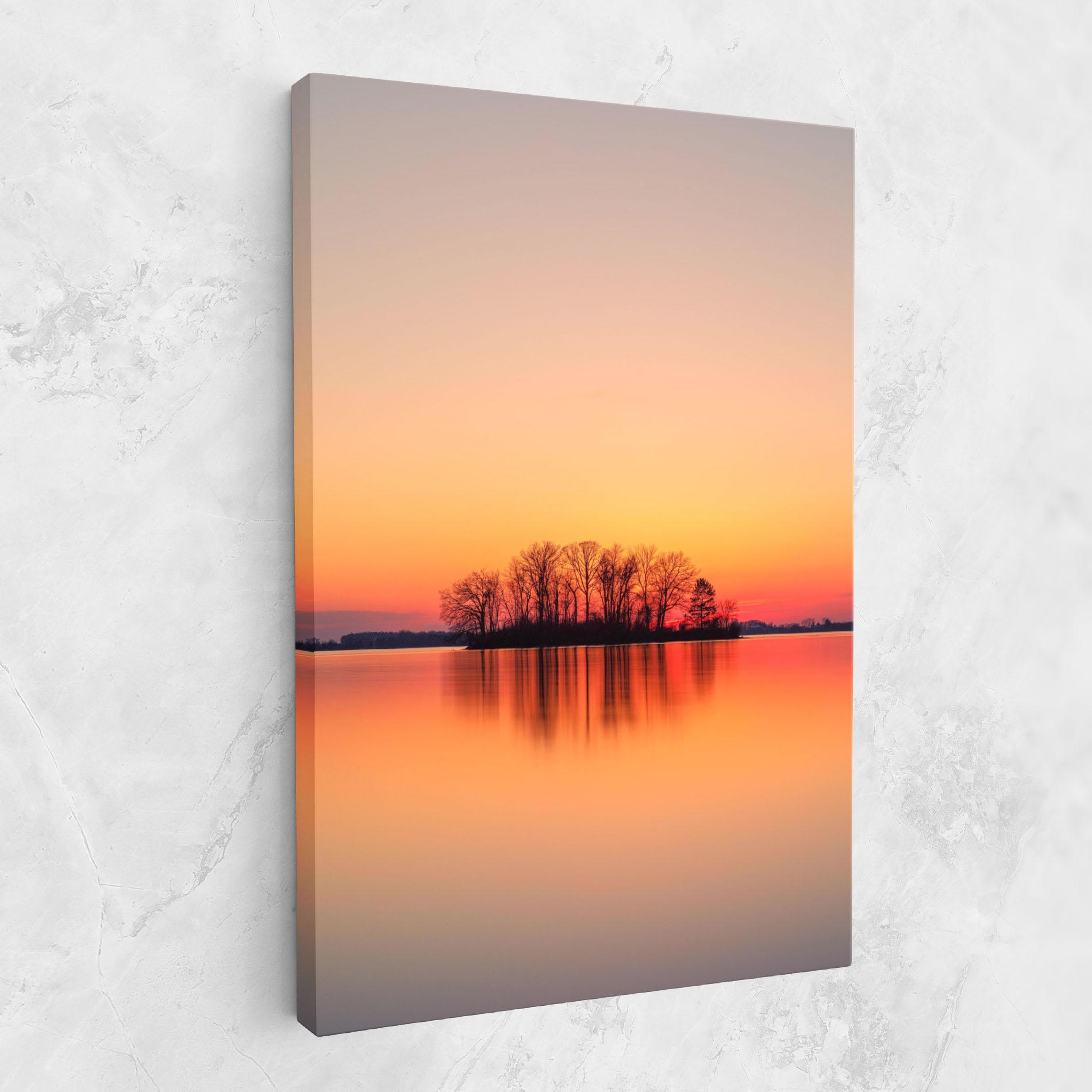 Tablou Canvas Tree Sunset Lake mockup 1