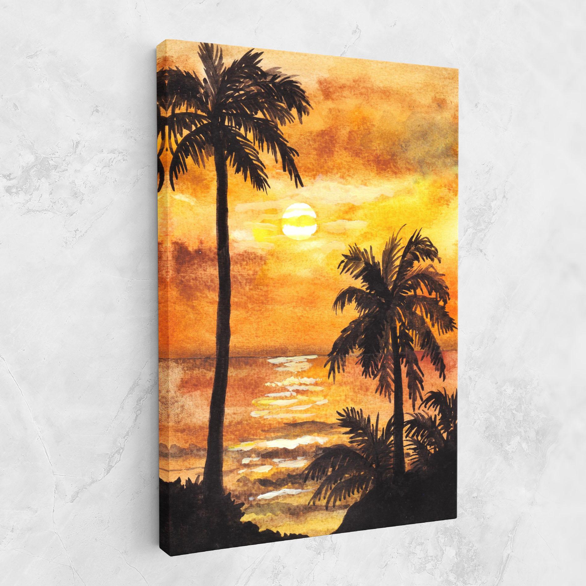Tablou Canvas Watercolor Painting Sunrise mockup 1
