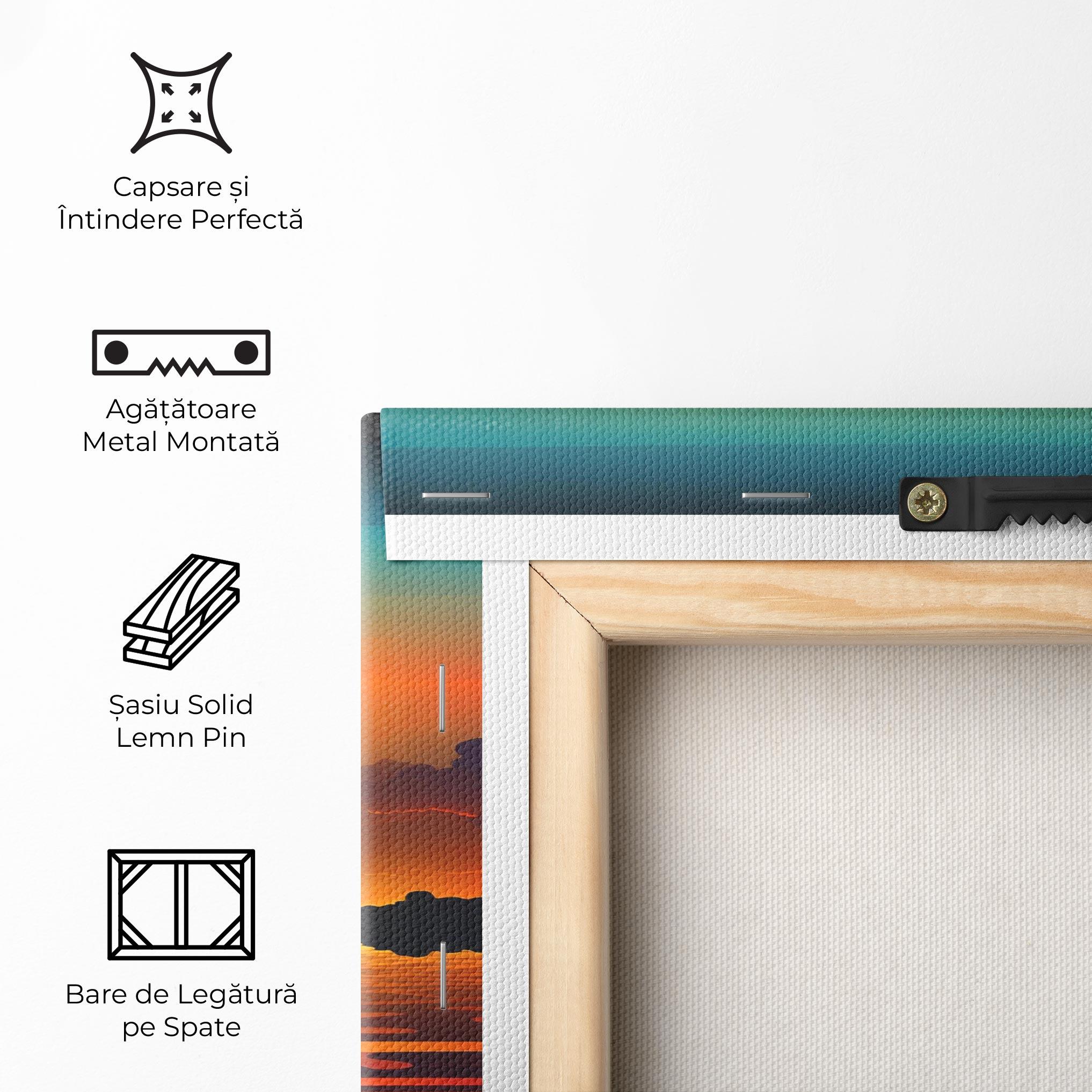 Tablou Canvas Yellow Sunset Illustration mockup 5