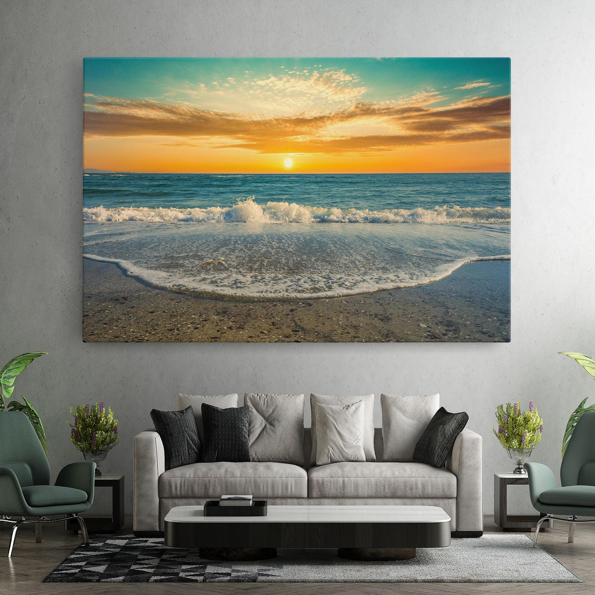 Tablou Canvas Beach Dramatic Sunset mockup 7