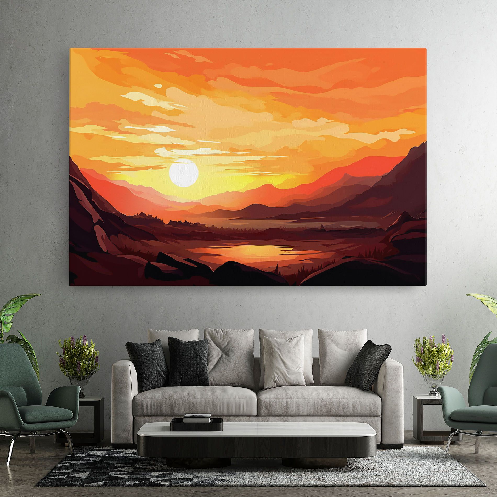 Beautiful Sunset Illustration mockup 7