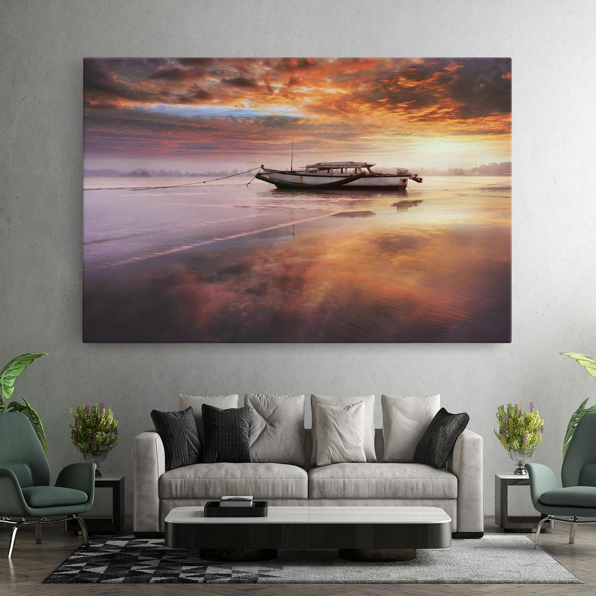 Tablou Canvas Beauty Boat Sunrise mockup 7