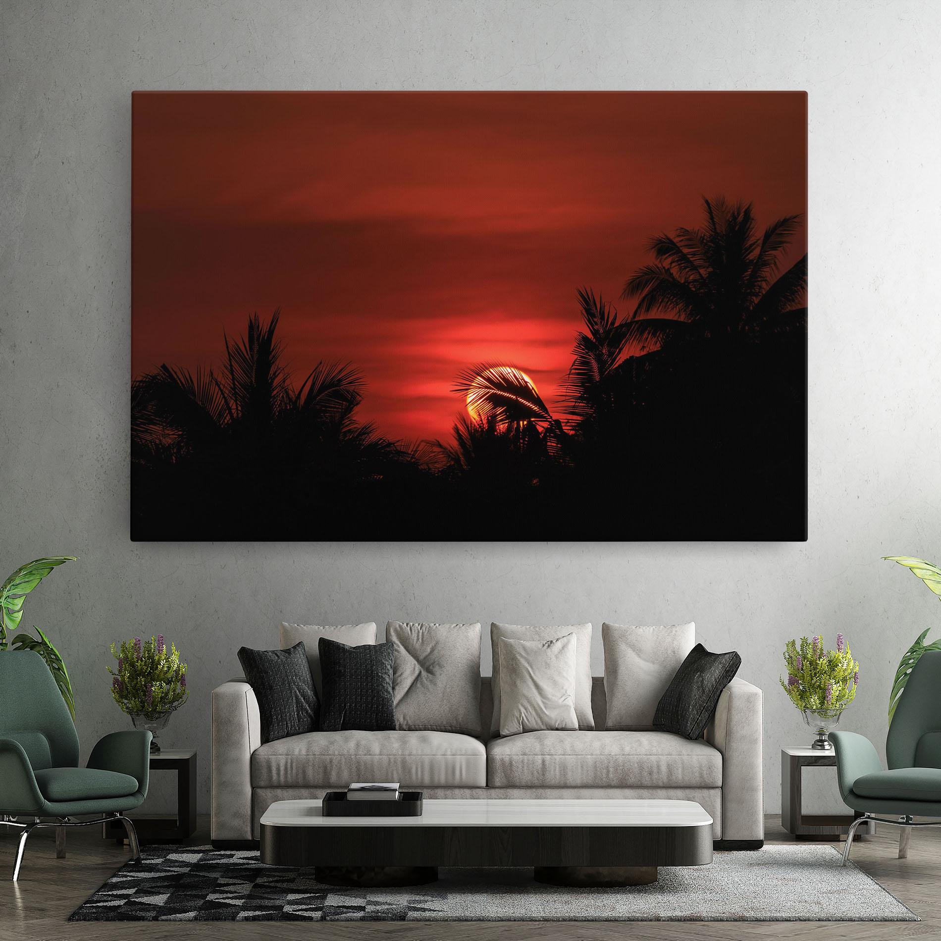 Tablou Canvas Coconuts Tree Sunset mockup 7