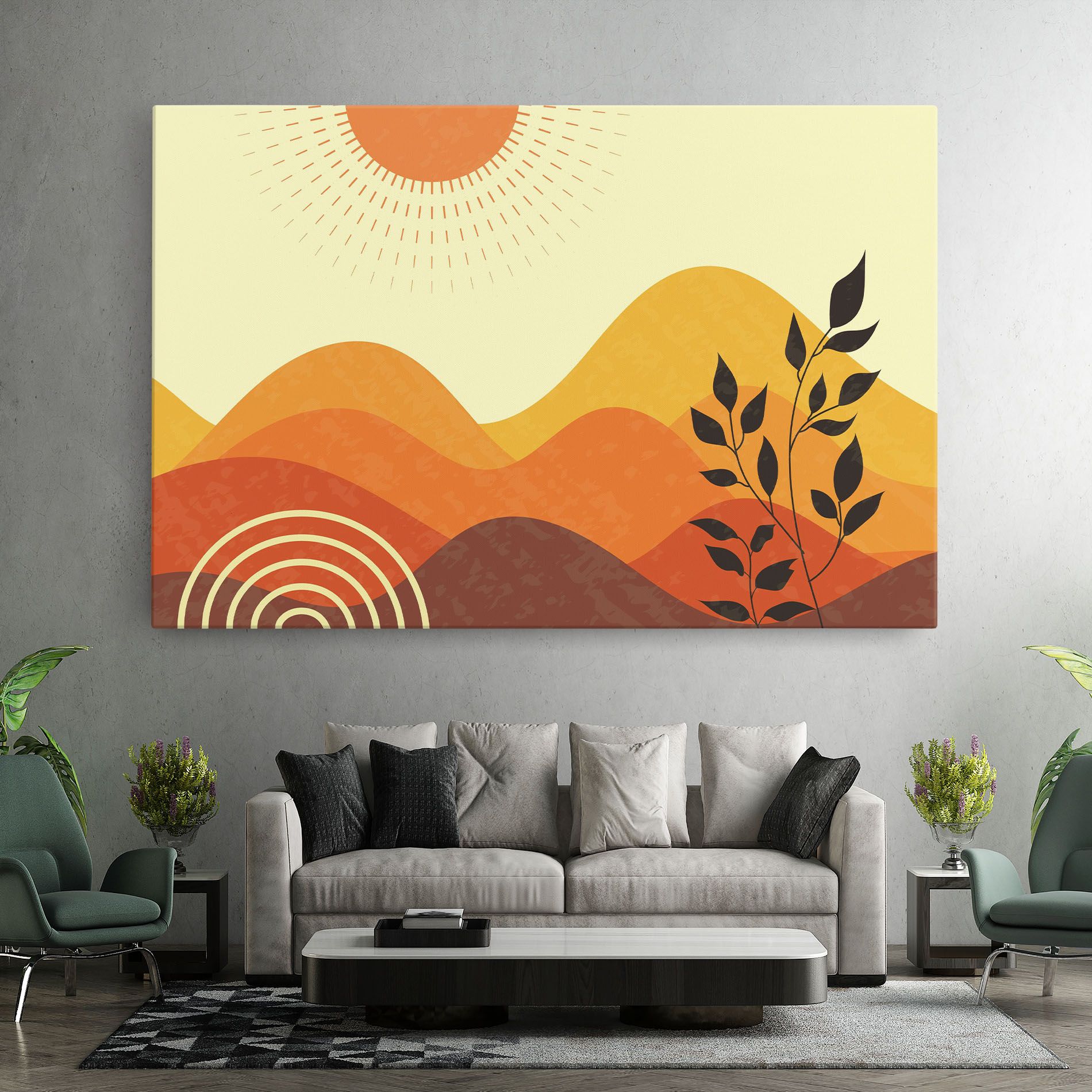 Minimalist Sunset Art mockup 7