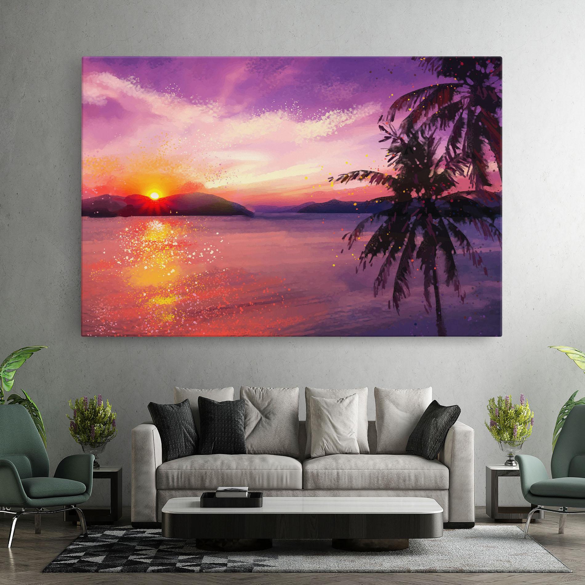 Tablou Canvas Purple Sunrise Art mockup 7