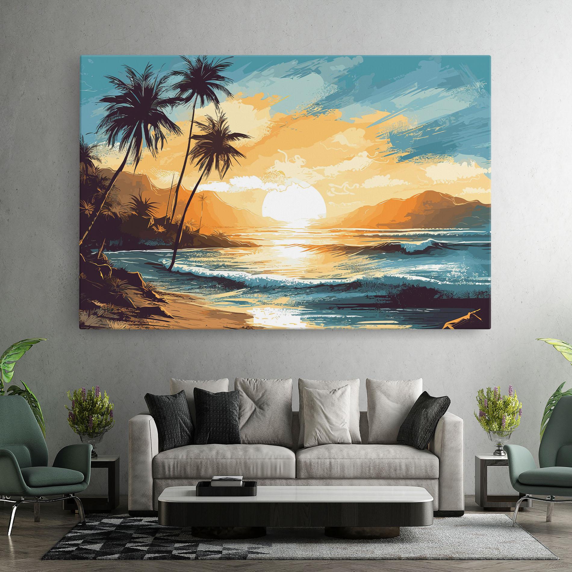 Tablou Canvas Yellow Blue Sunrise mockup 7