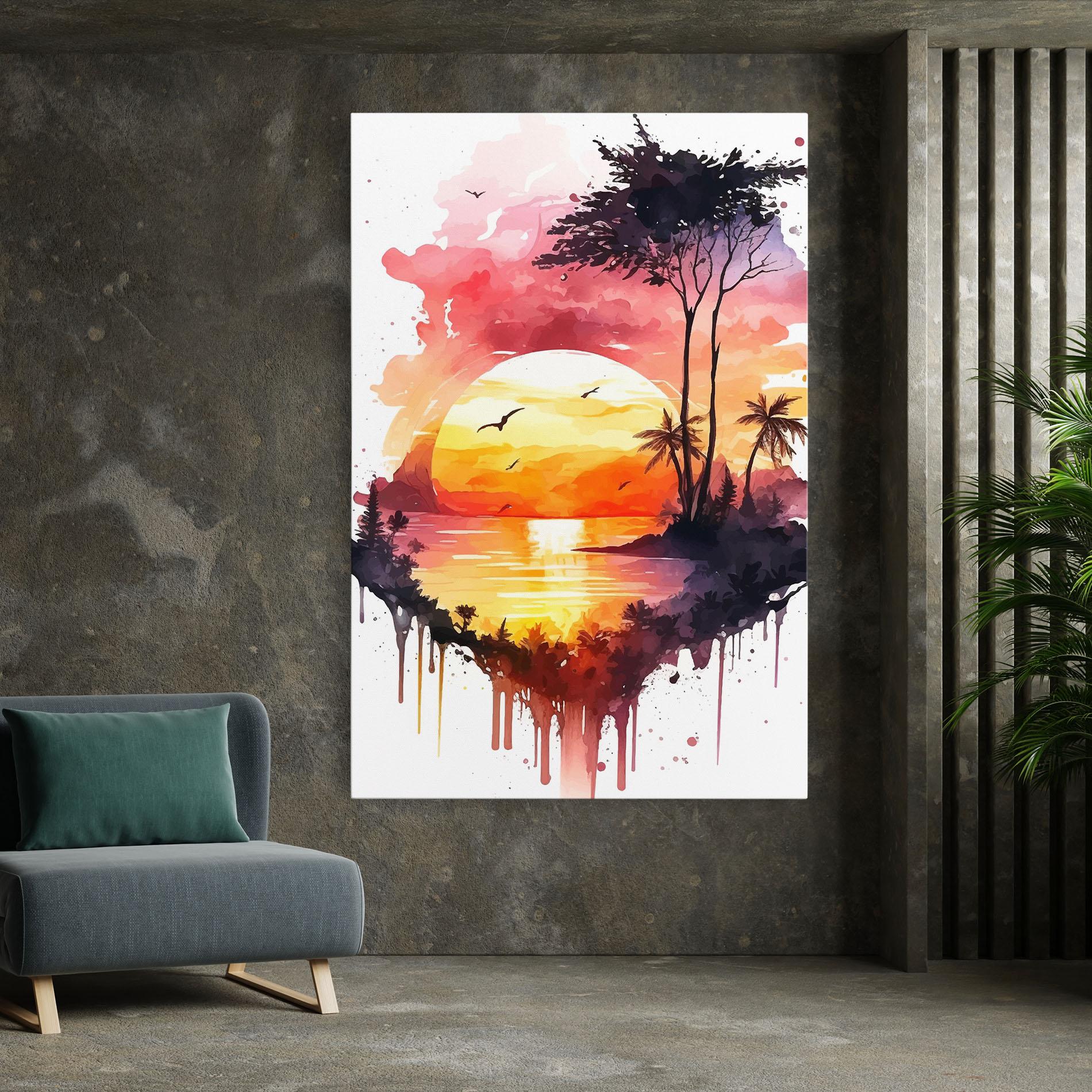Tablou Canvas Purple Sunset Art mockup 7