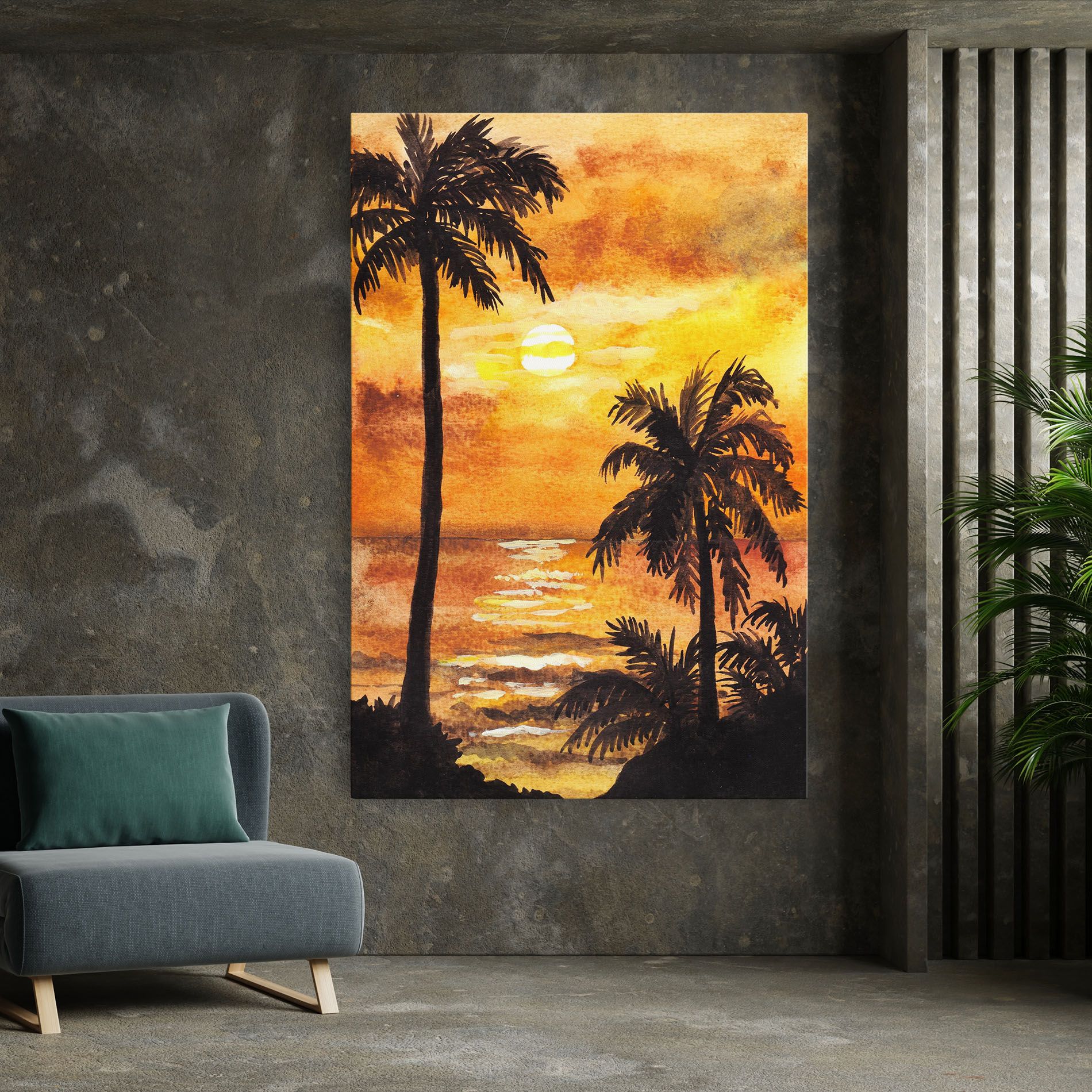 Watercolor Painting Sunrise mockup 7