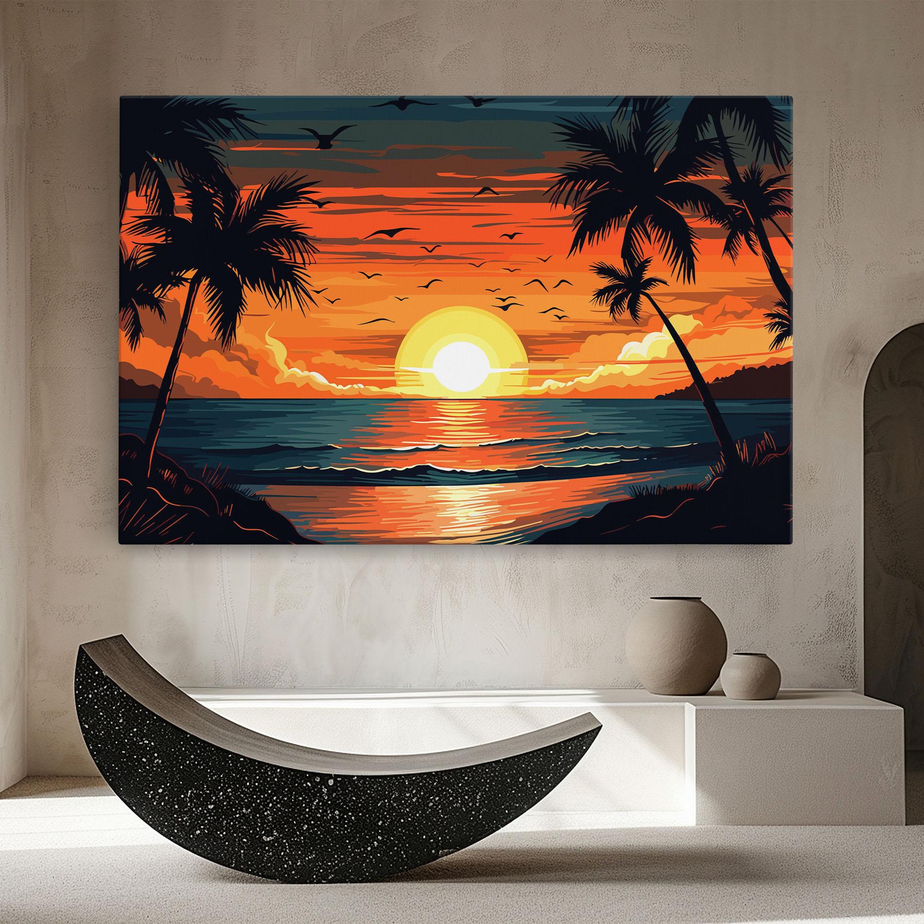 Tablou Canvas Amazing Sunset View mockup 8