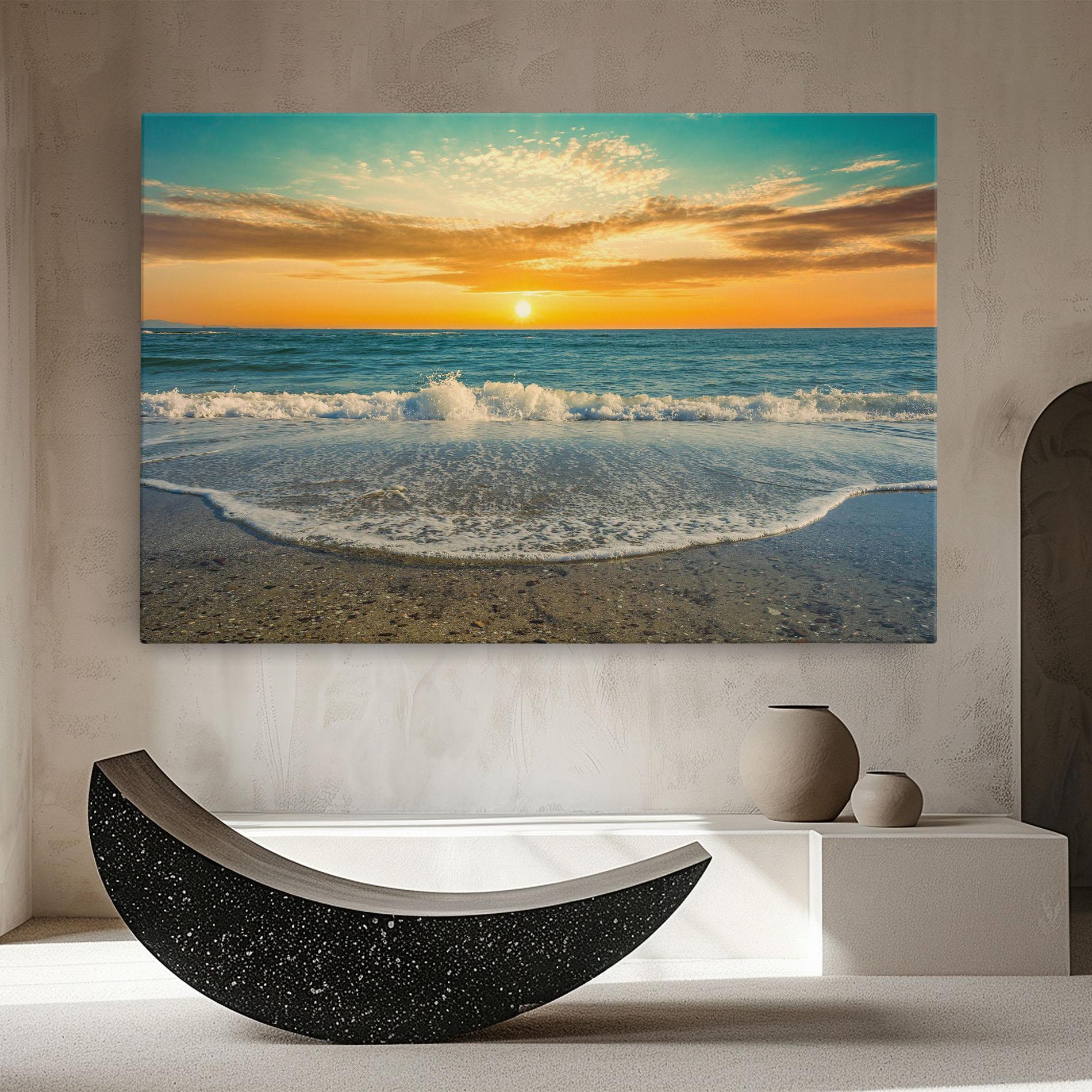 Tablou Canvas Beach Dramatic Sunset mockup 8