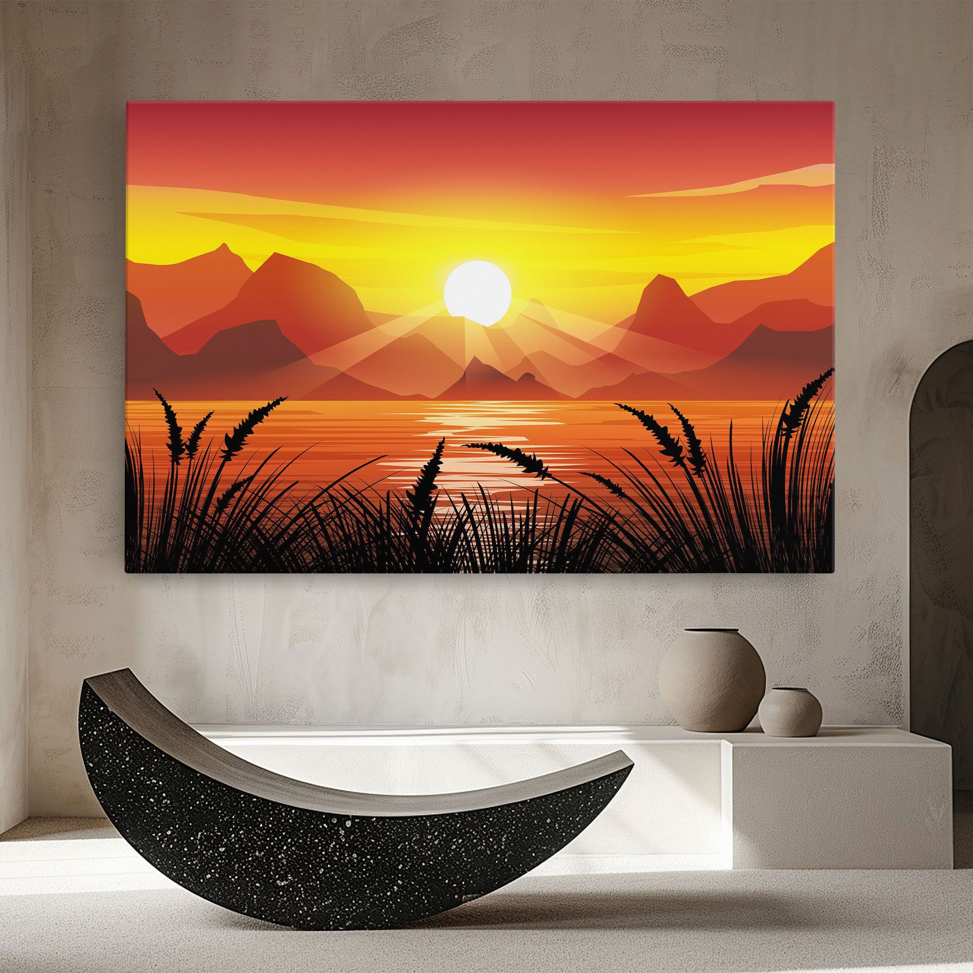 Sunrise Grass Art mockup 8