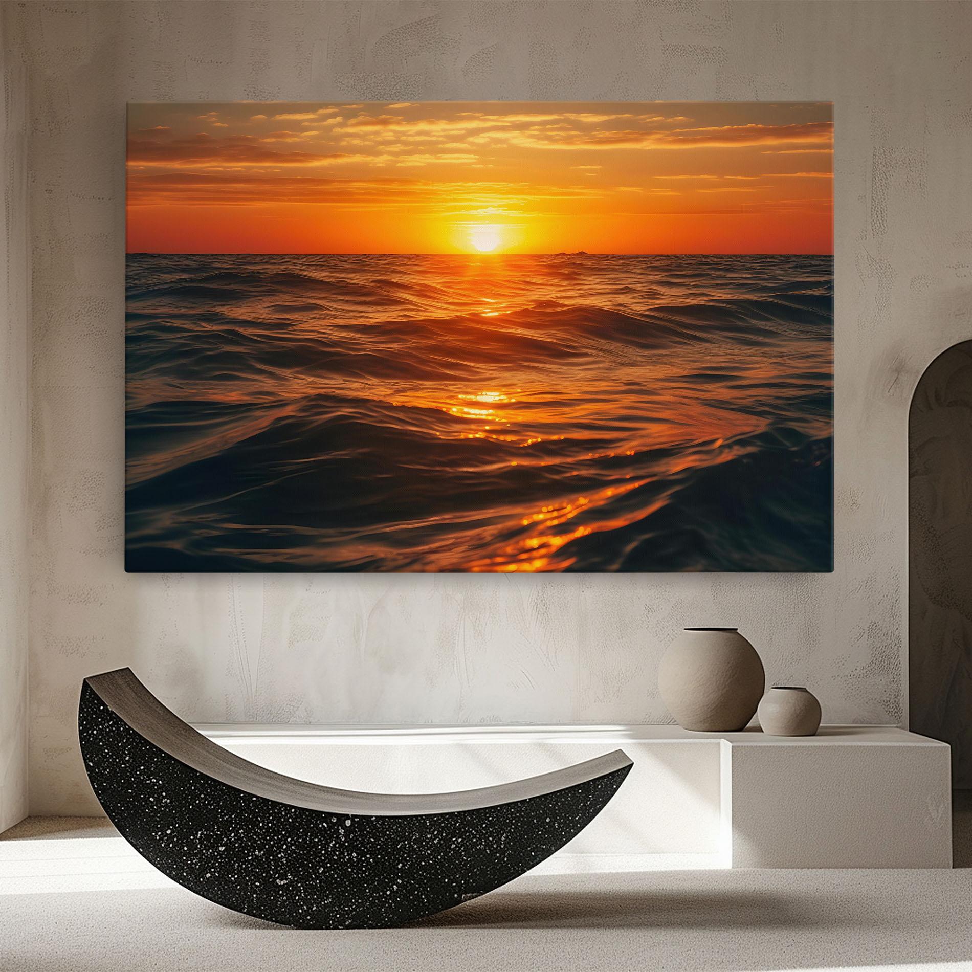 Tablou Canvas Waves During Sunset mockup 8