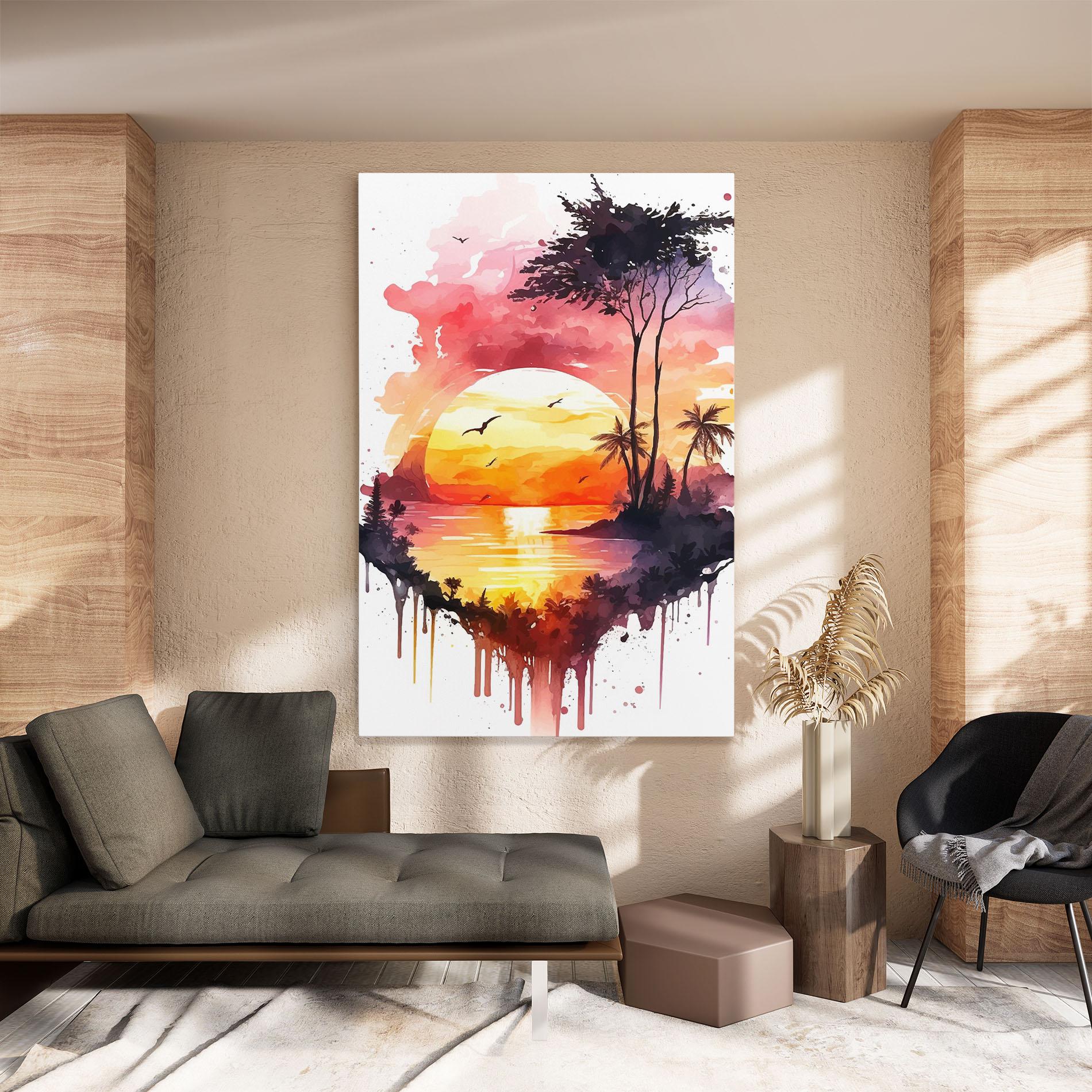 Tablou Canvas Purple Sunset Art mockup 8