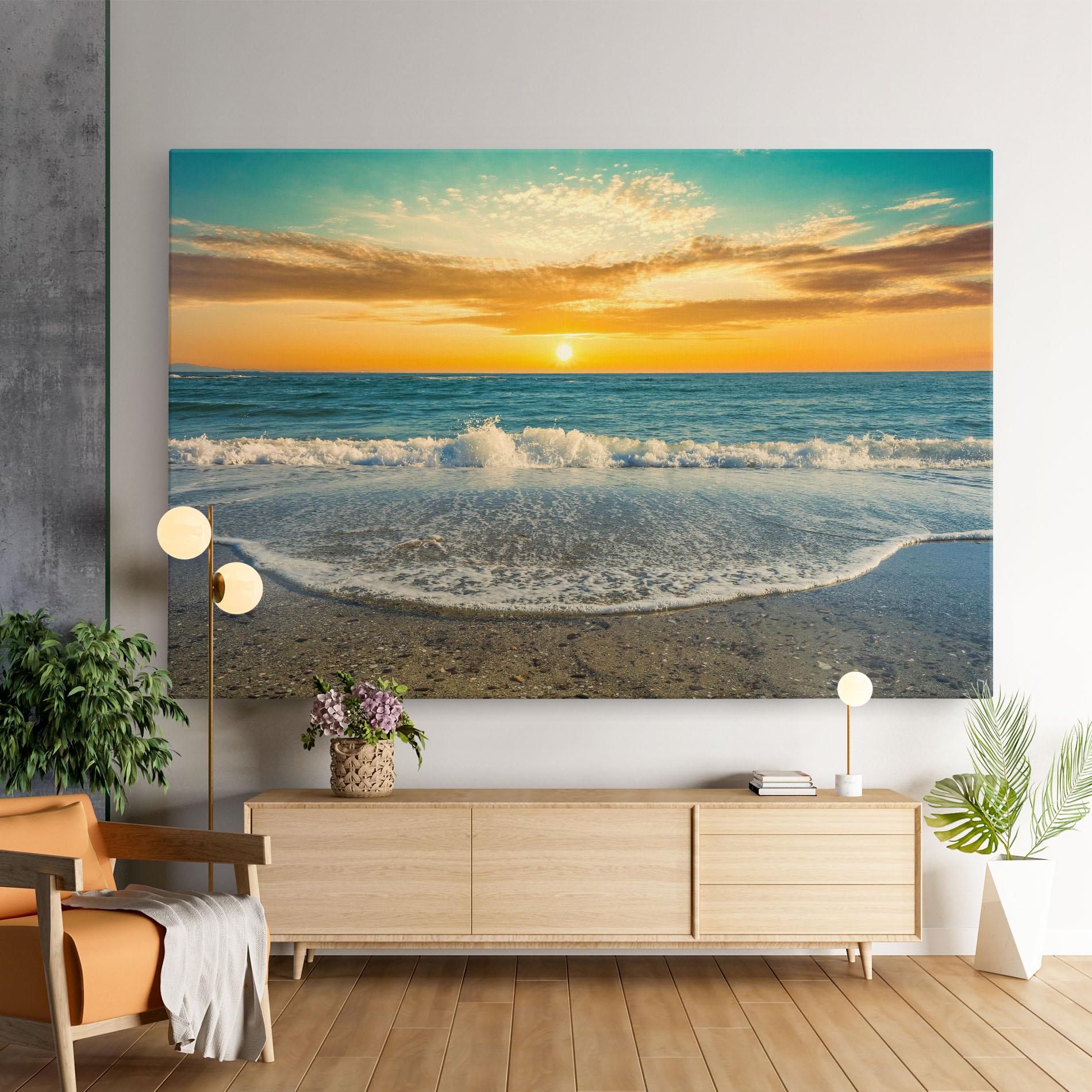 Tablou Canvas Beach Dramatic Sunset mockup 9