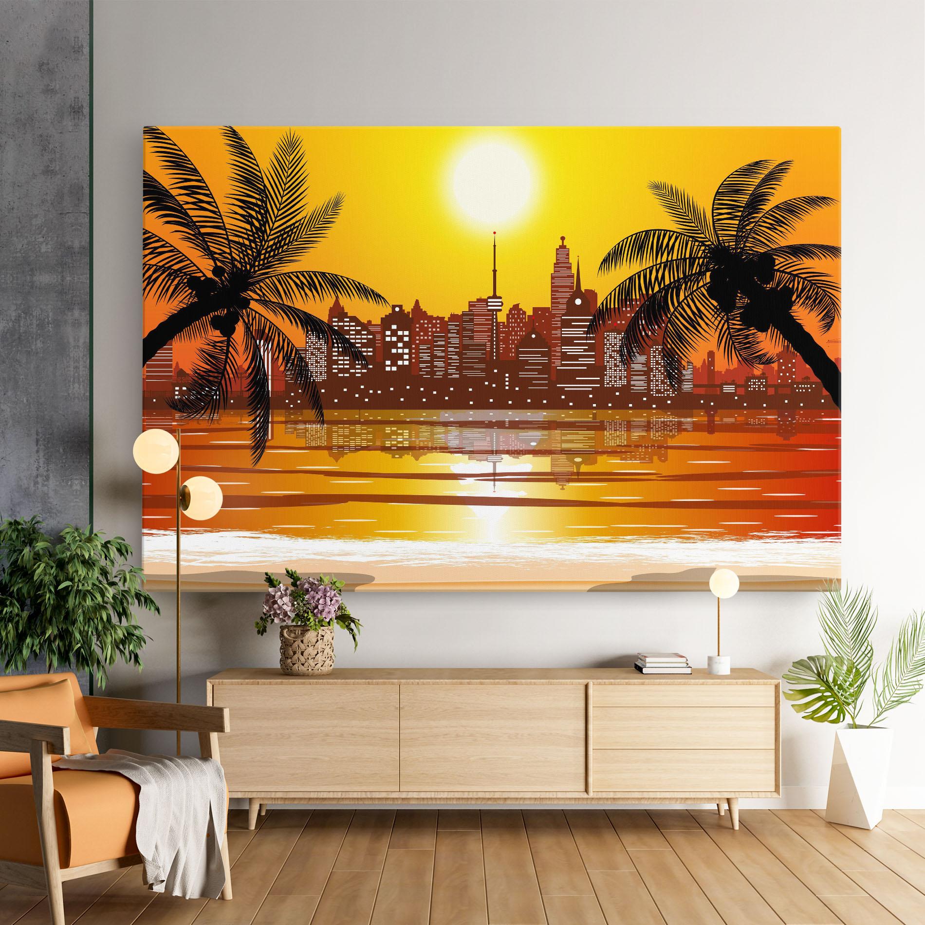 Tablou Canvas City Sunrise View mockup 9