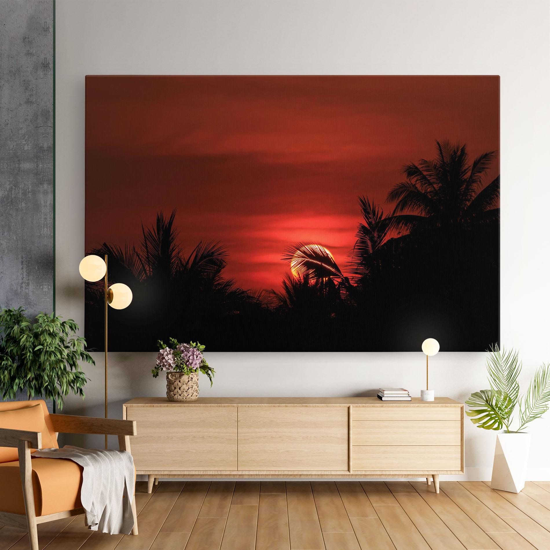 Tablou Canvas Coconuts Tree Sunset mockup 9