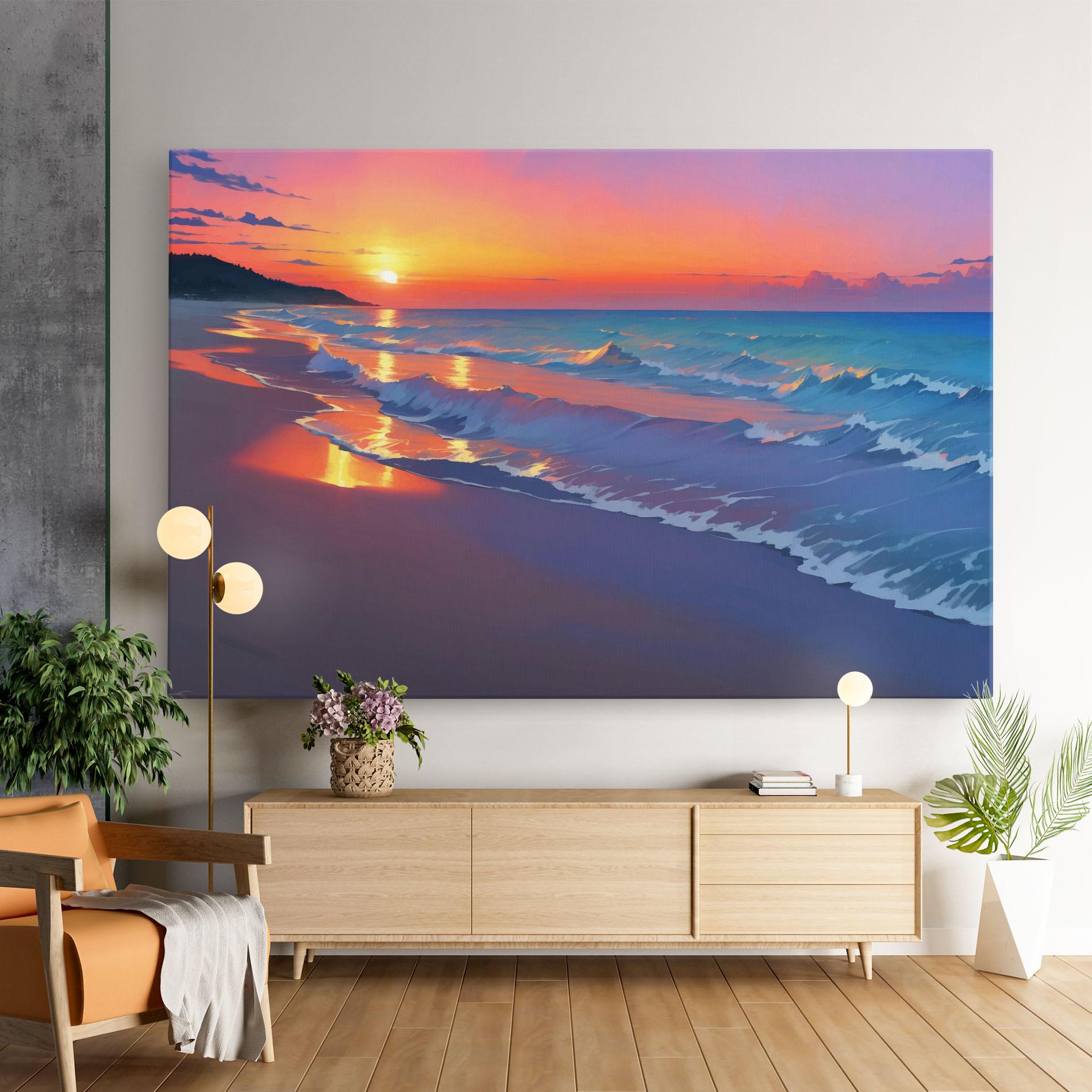 Tablou Canvas Dreamy Beach Sunset mockup 9