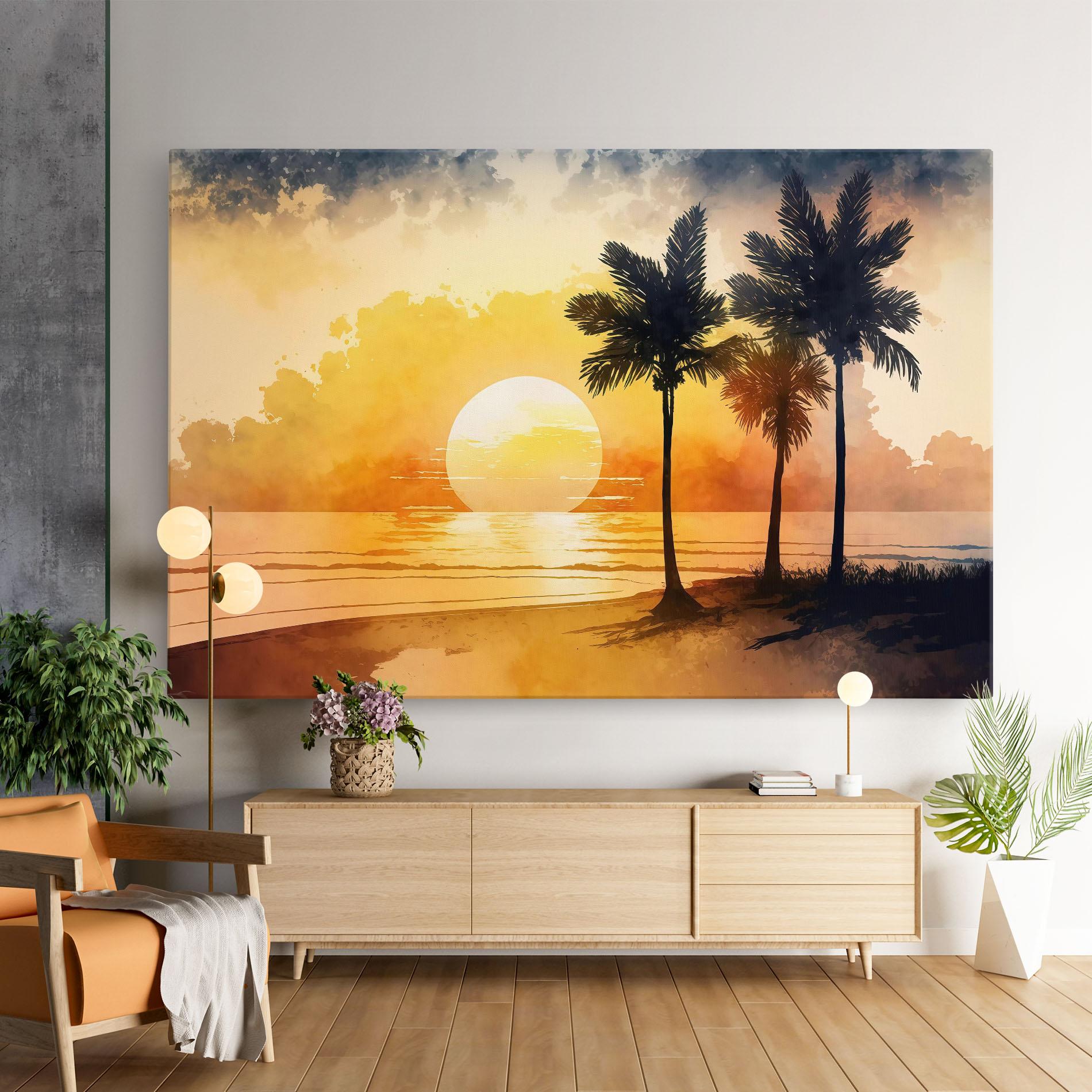 Tablou Canvas Palm Trees Sunset mockup 9