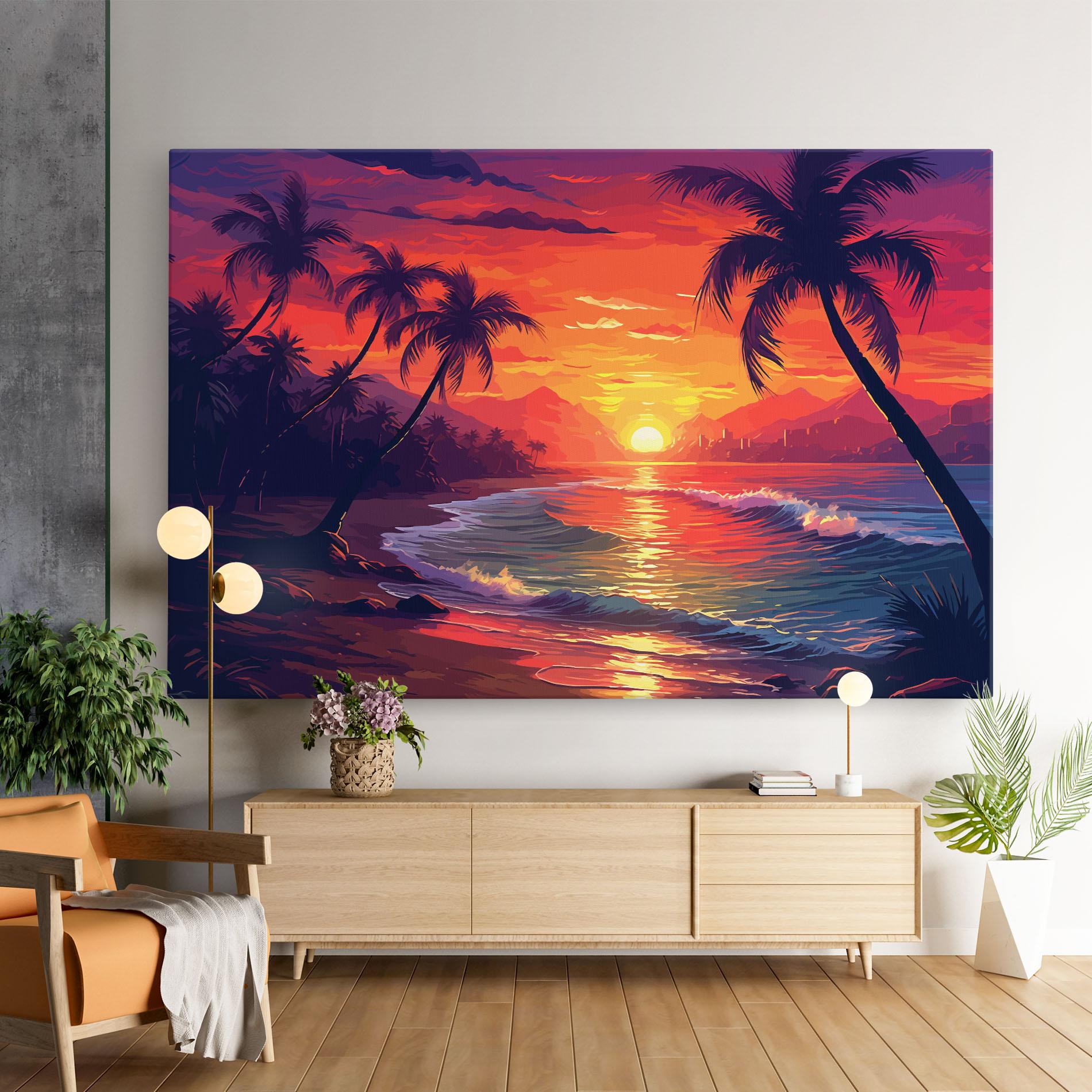 Tablou Canvas Purple Orange Sunlight mockup 9