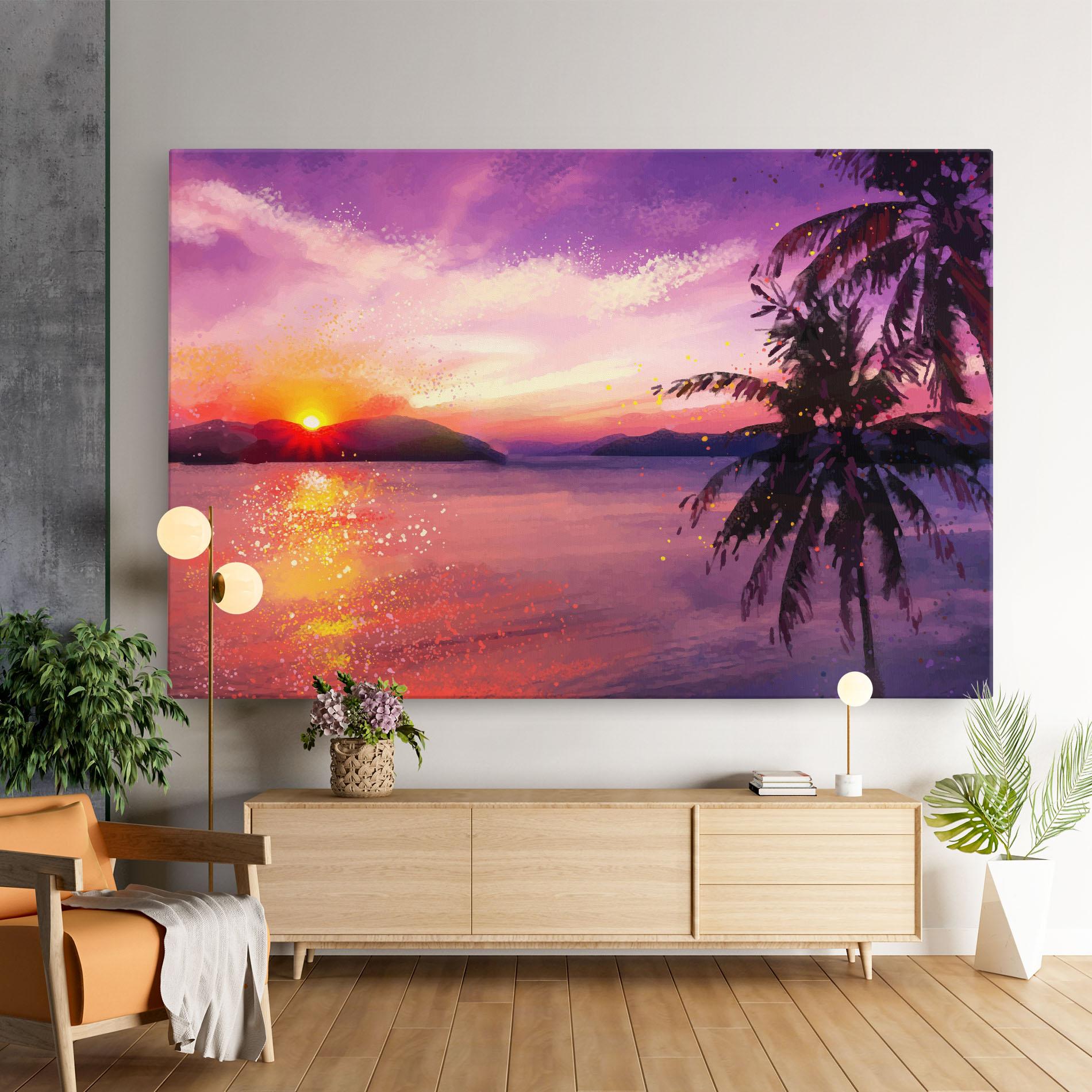 Tablou Canvas Purple Sunrise Art mockup 9