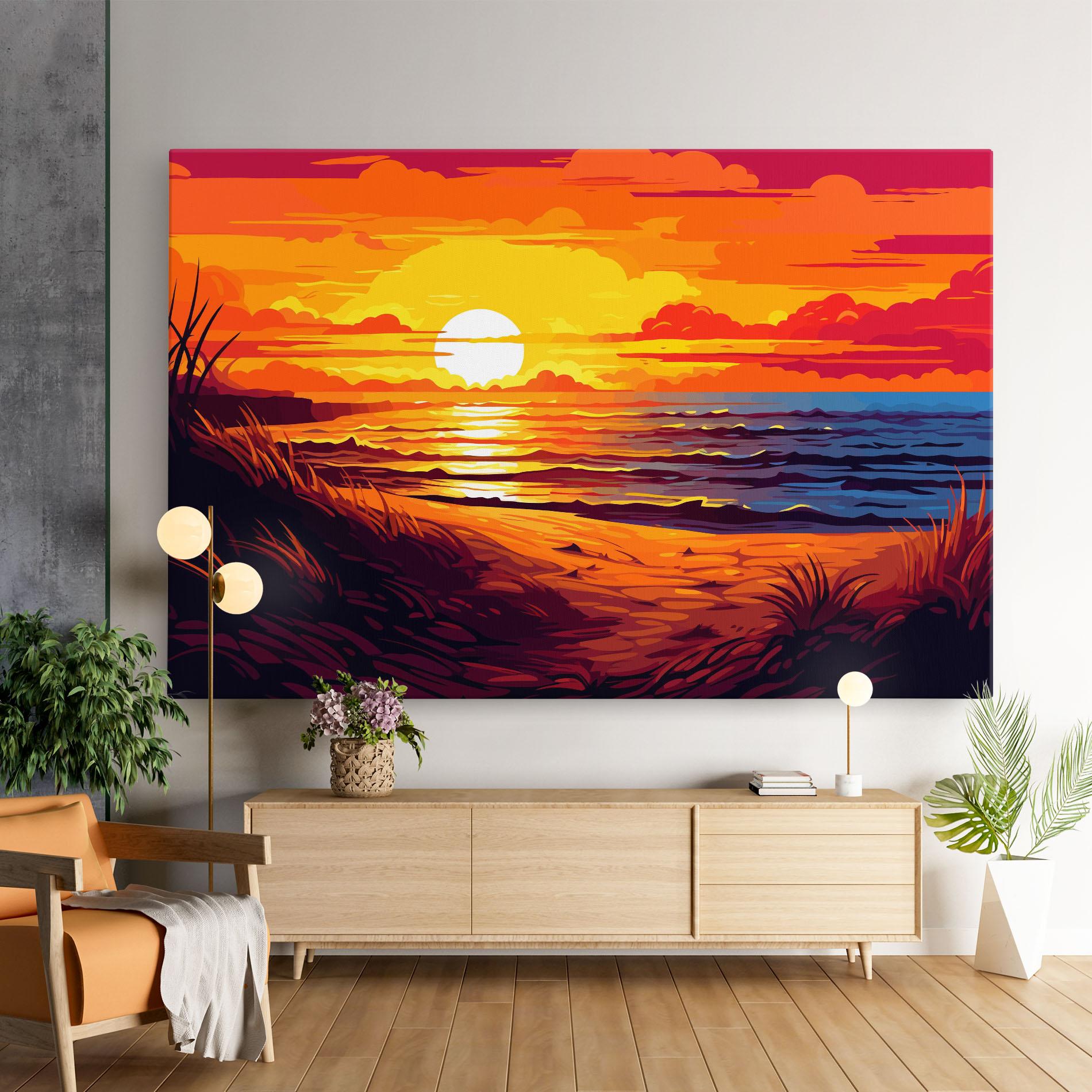 Tablou Canvas Strong Orange Sunset mockup 9