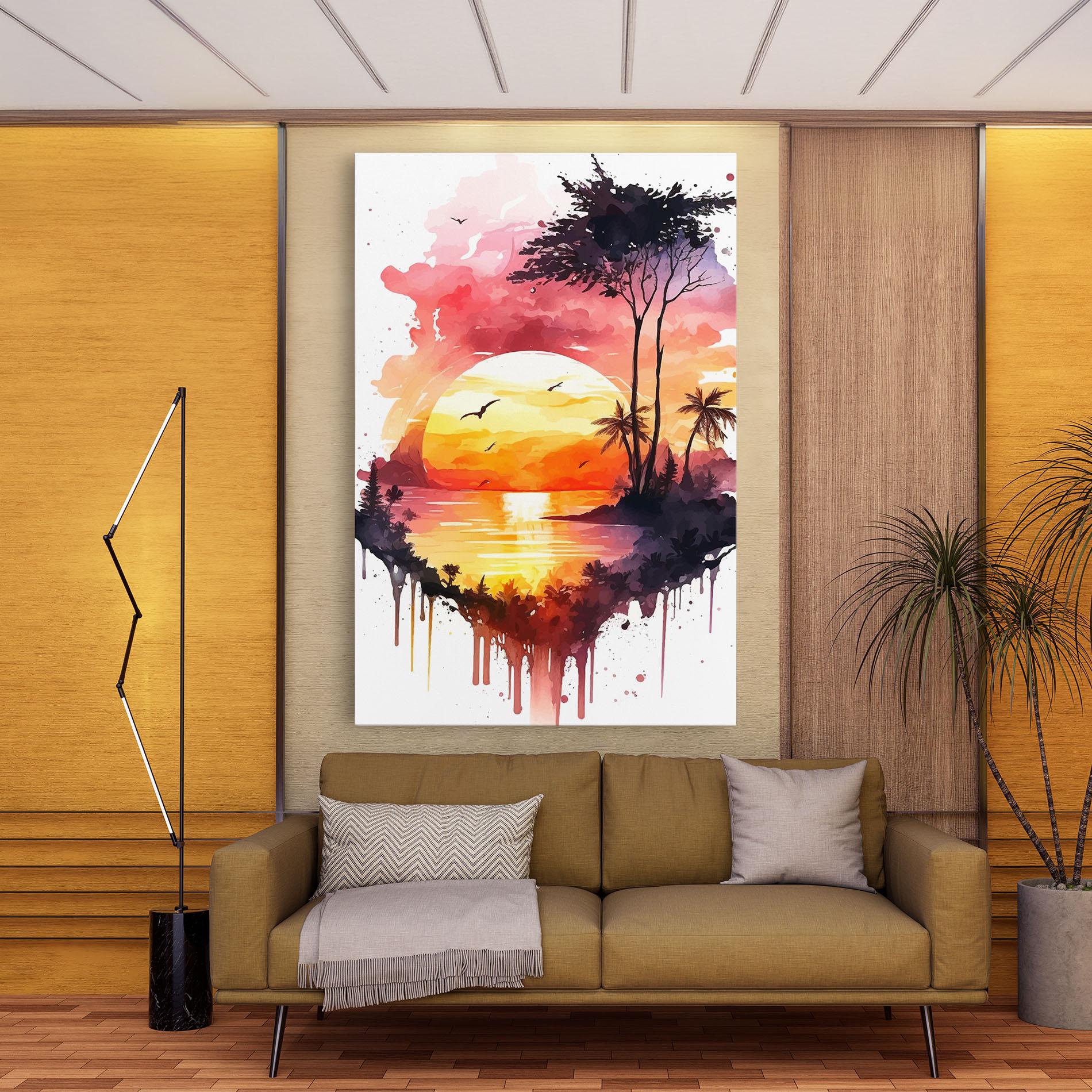 Tablou Canvas Purple Sunset Art mockup 9