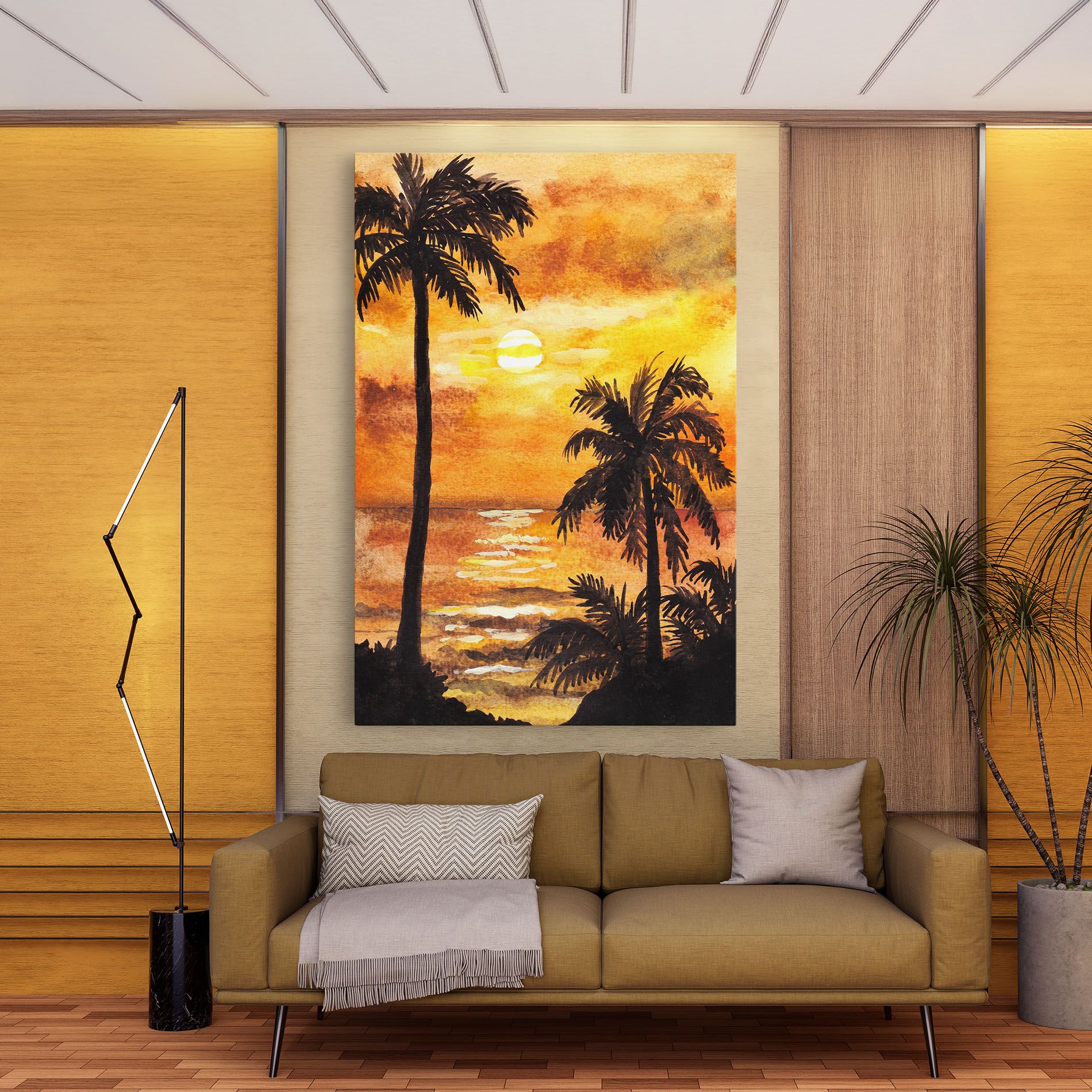 Watercolor Painting Sunrise mockup 9