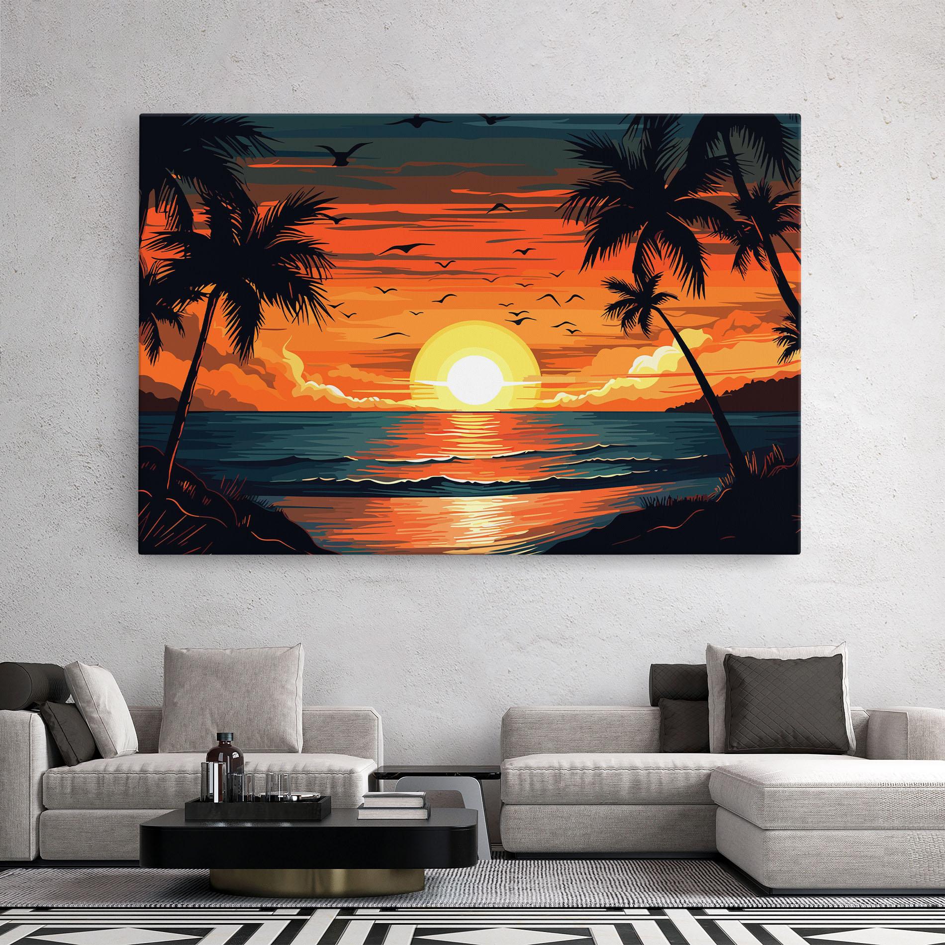 Tablou Canvas Amazing Sunset View mockup 2