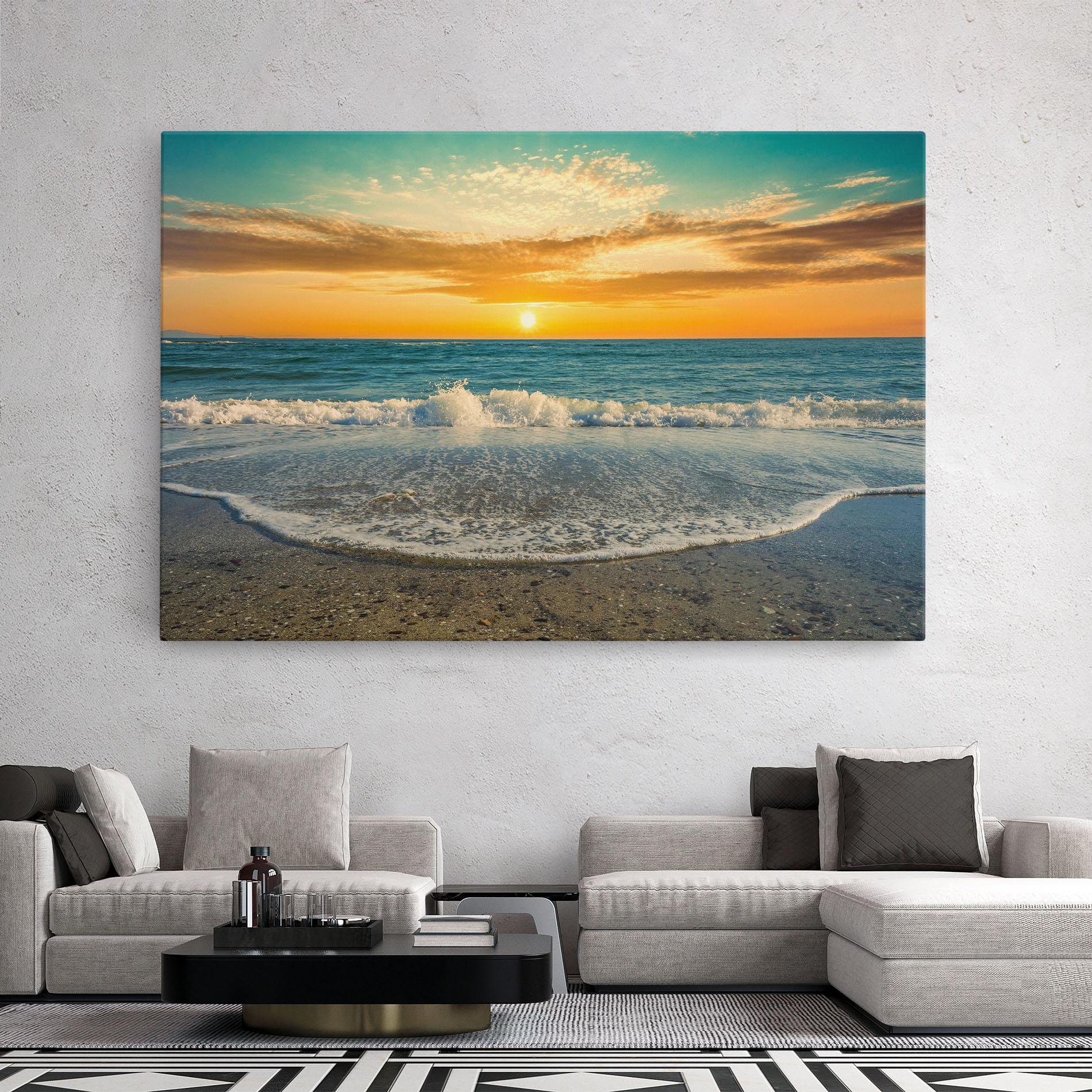 Tablou Canvas Beach Dramatic Sunset mockup 2