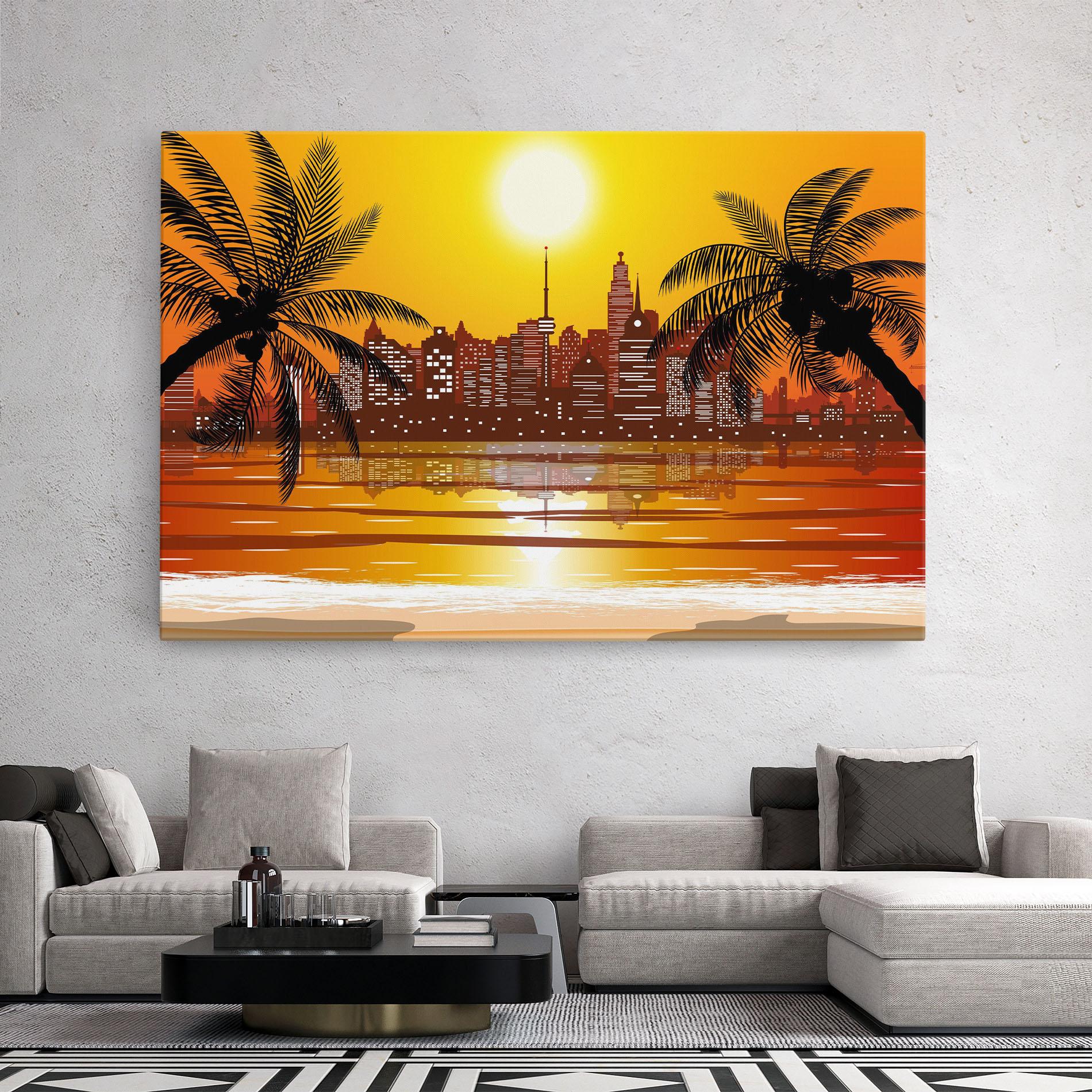 Tablou Canvas City Sunrise View mockup 2