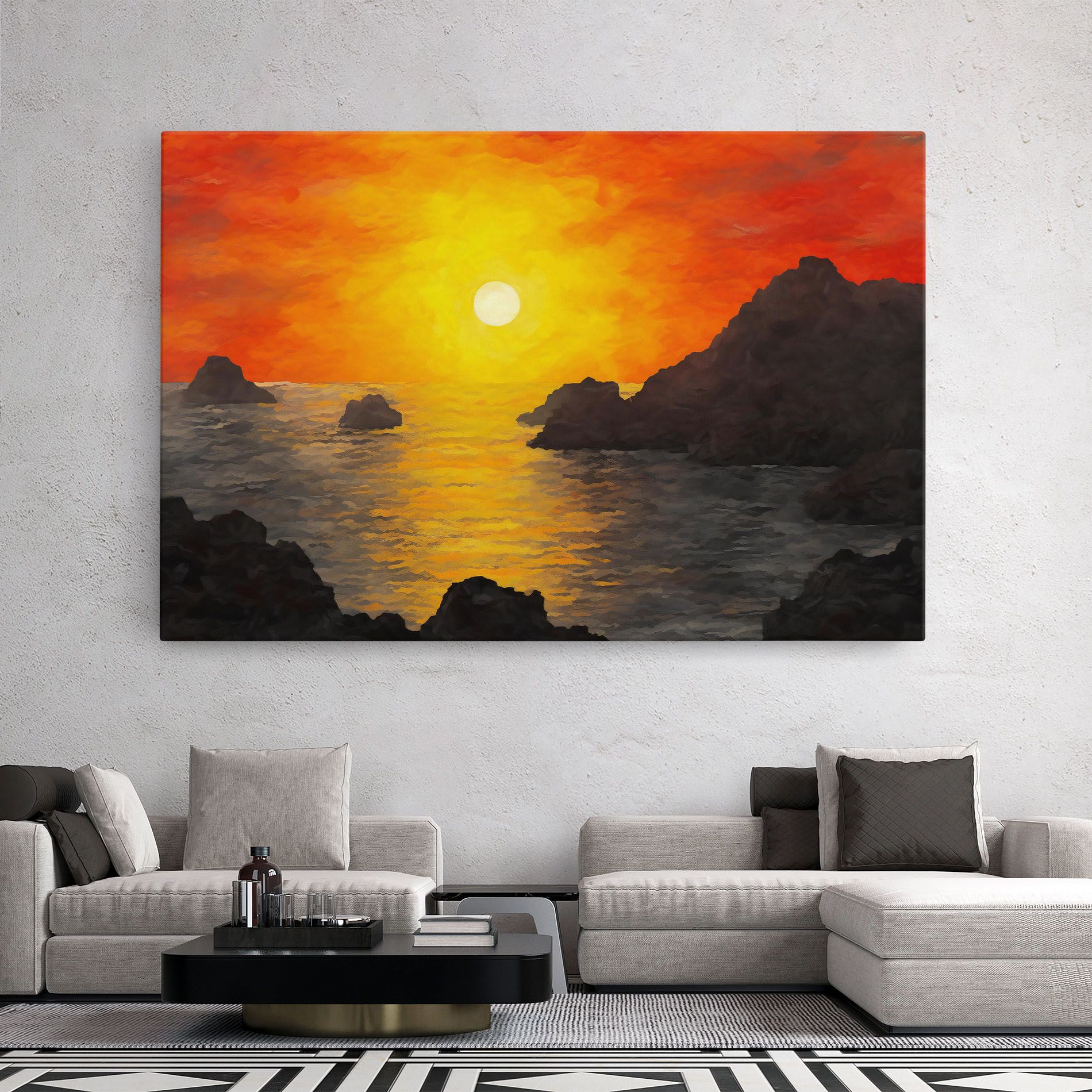 Mountains Rocks Painting mockup 2