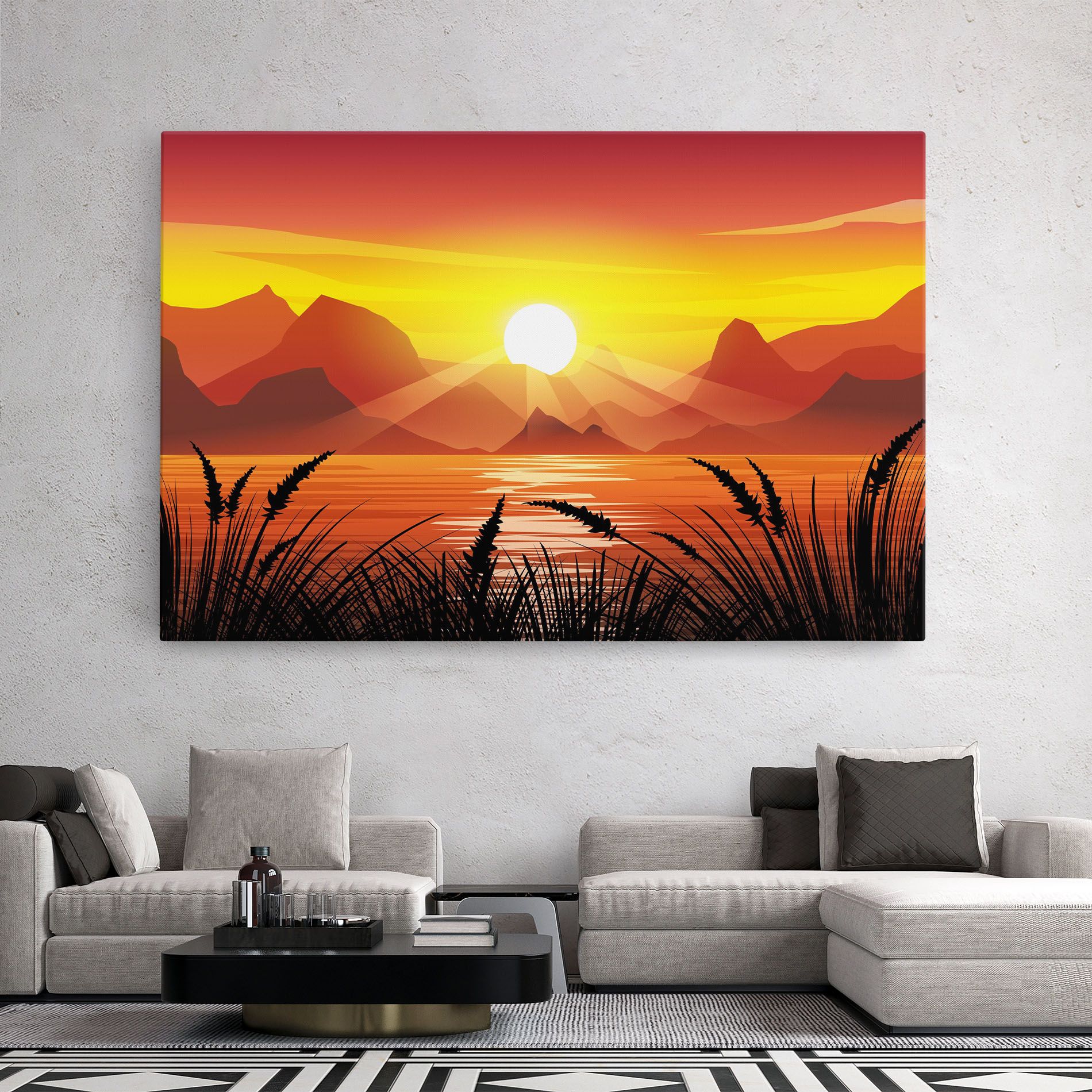 Sunrise Grass Art mockup 2
