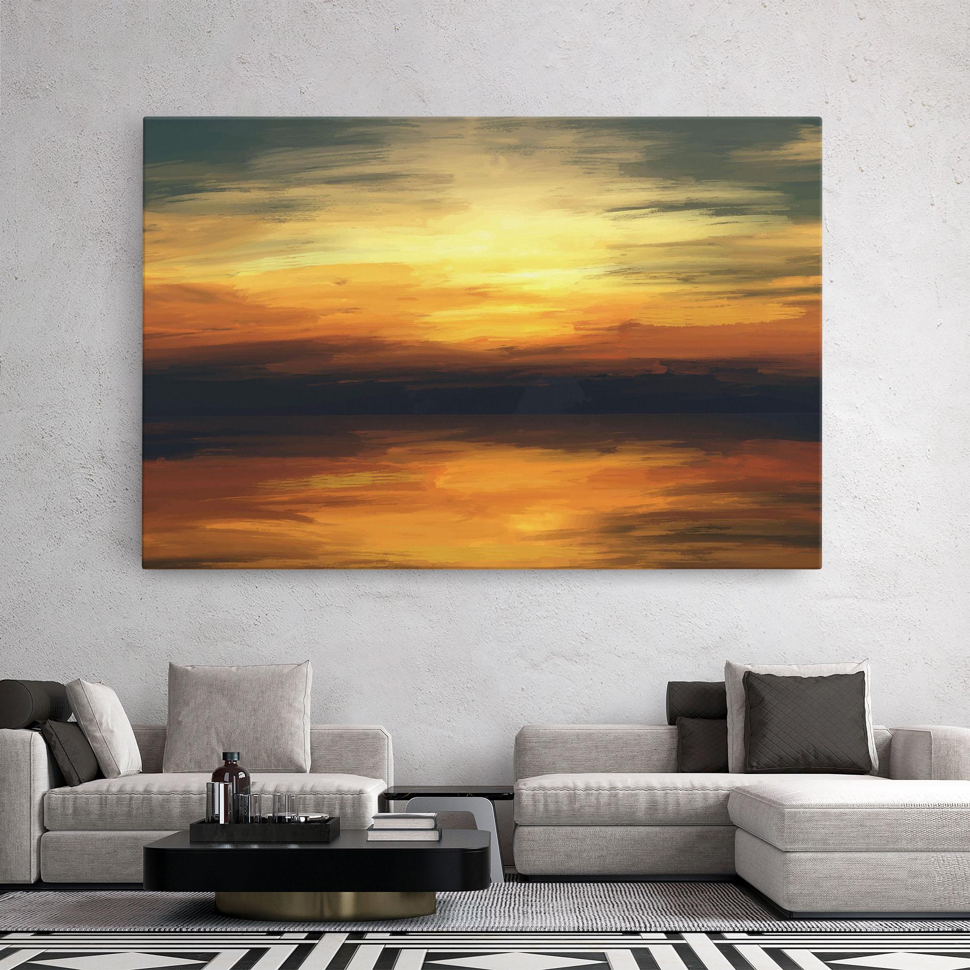 Tablou Canvas Sunset Oil Paint mockup 2