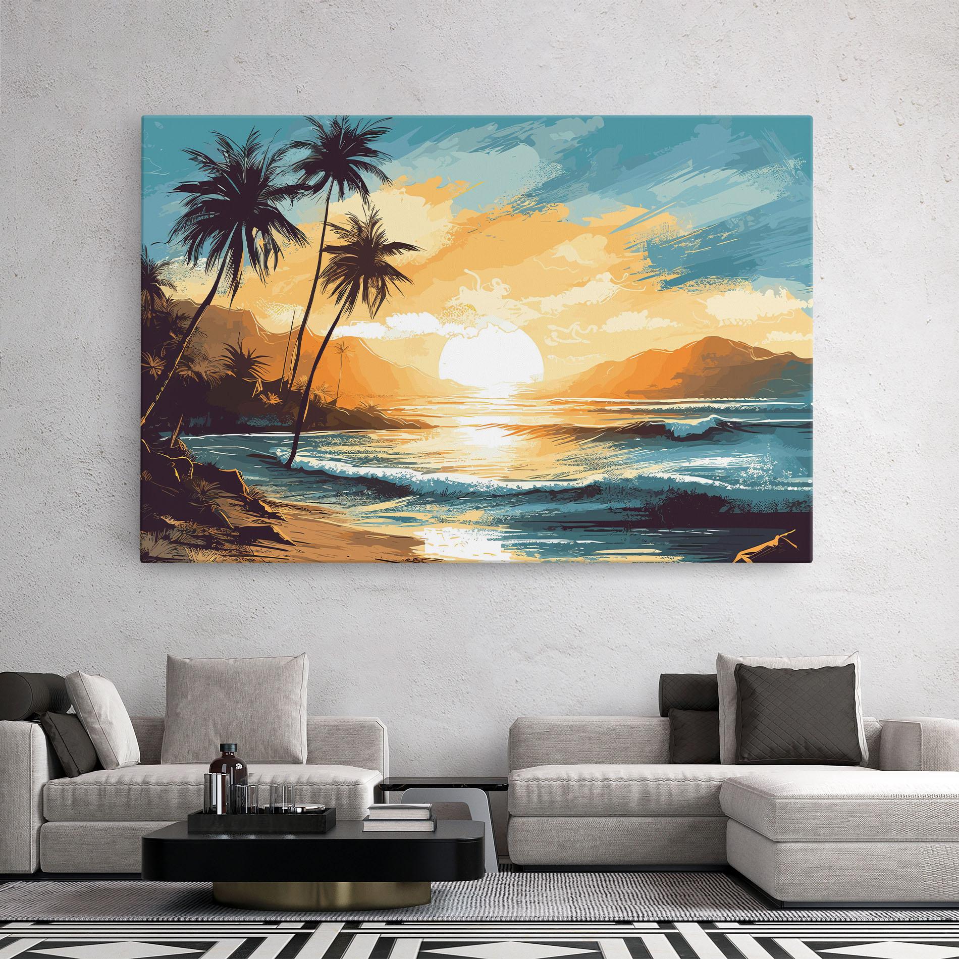 Tablou Canvas Yellow Blue Sunrise mockup 2