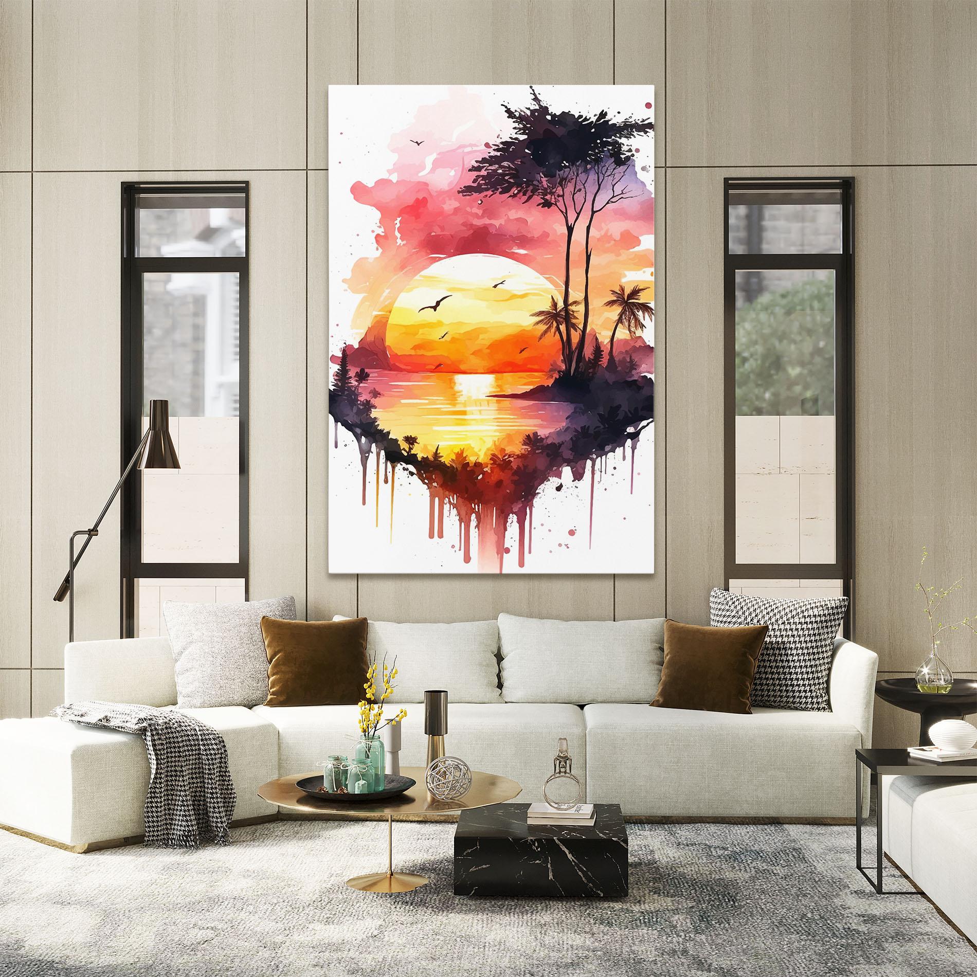 Tablou Canvas Purple Sunset Art mockup 2