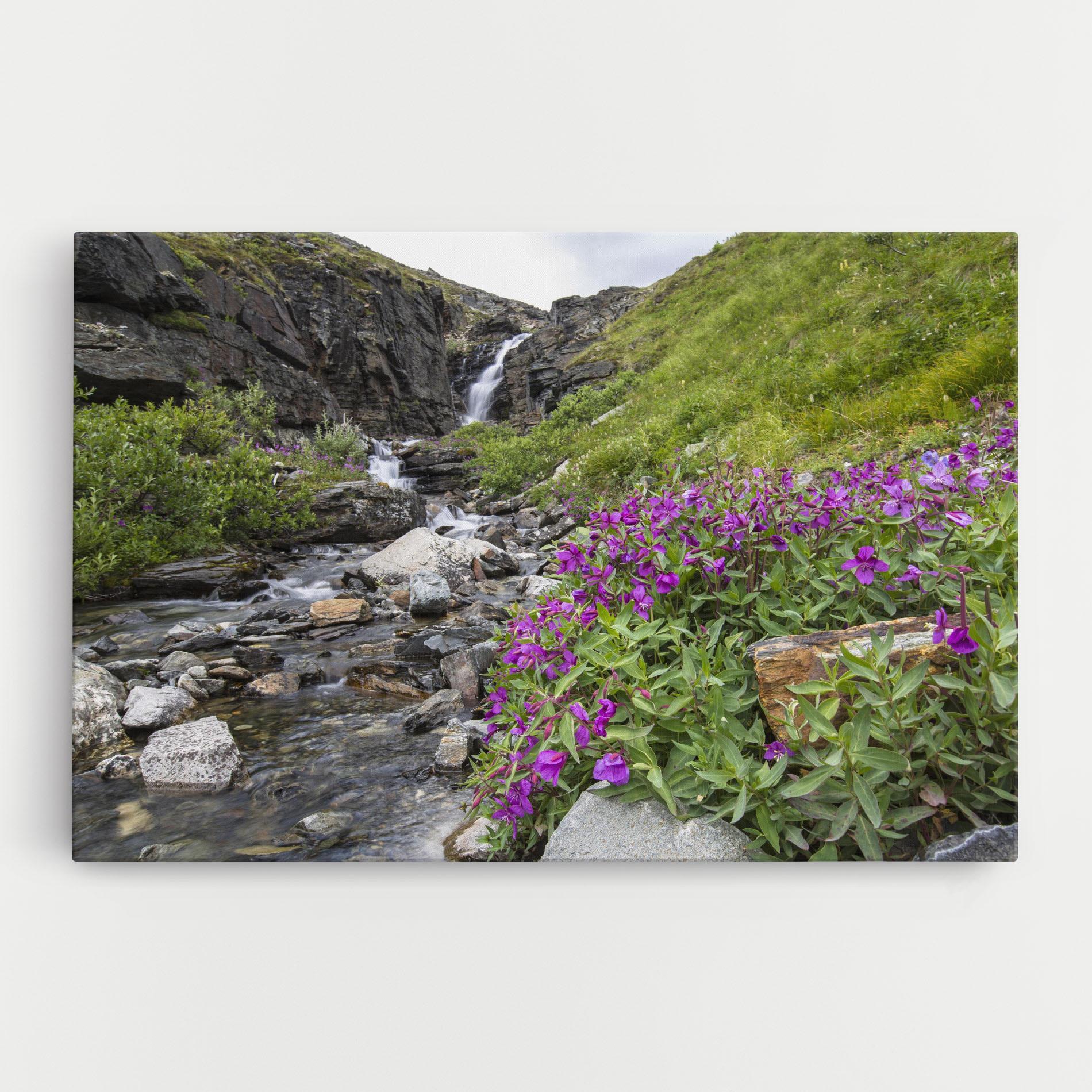 Tablou Canvas Purple Flowers Waterfall mockup 0