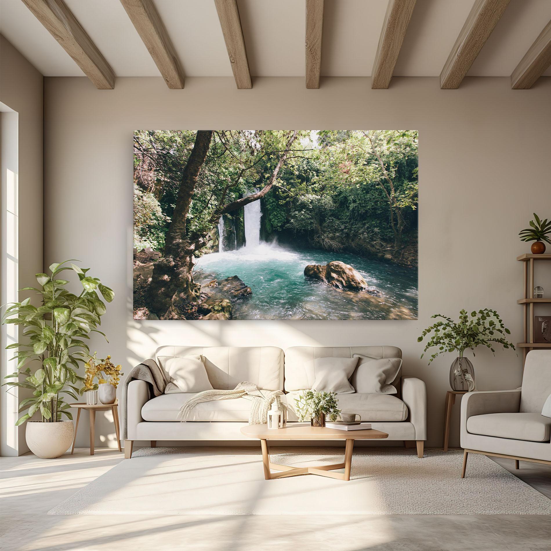 Tablou Canvas Beautiful Blue Waterfall mockup 6