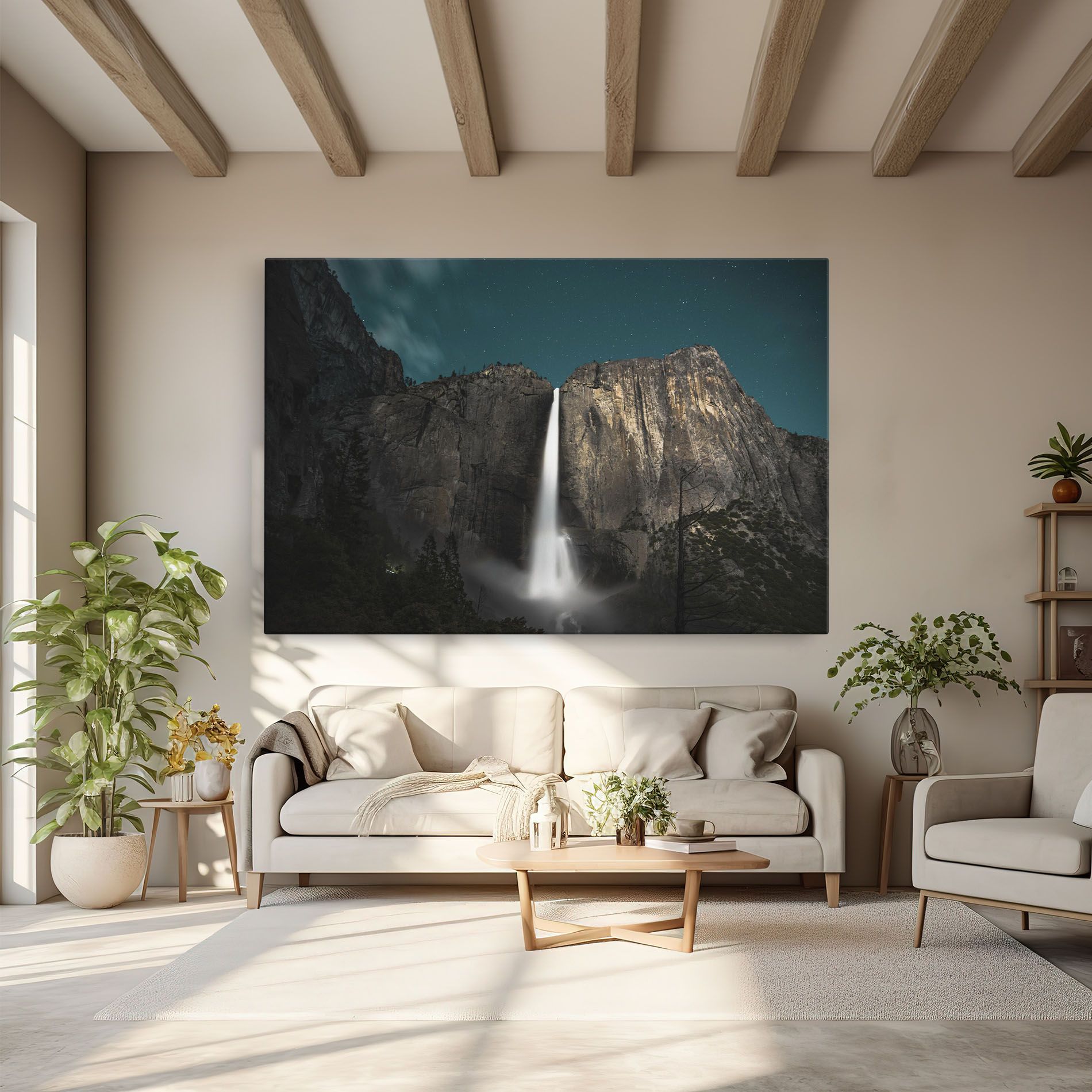 Dark Blue Sky Waterfall mockup 6