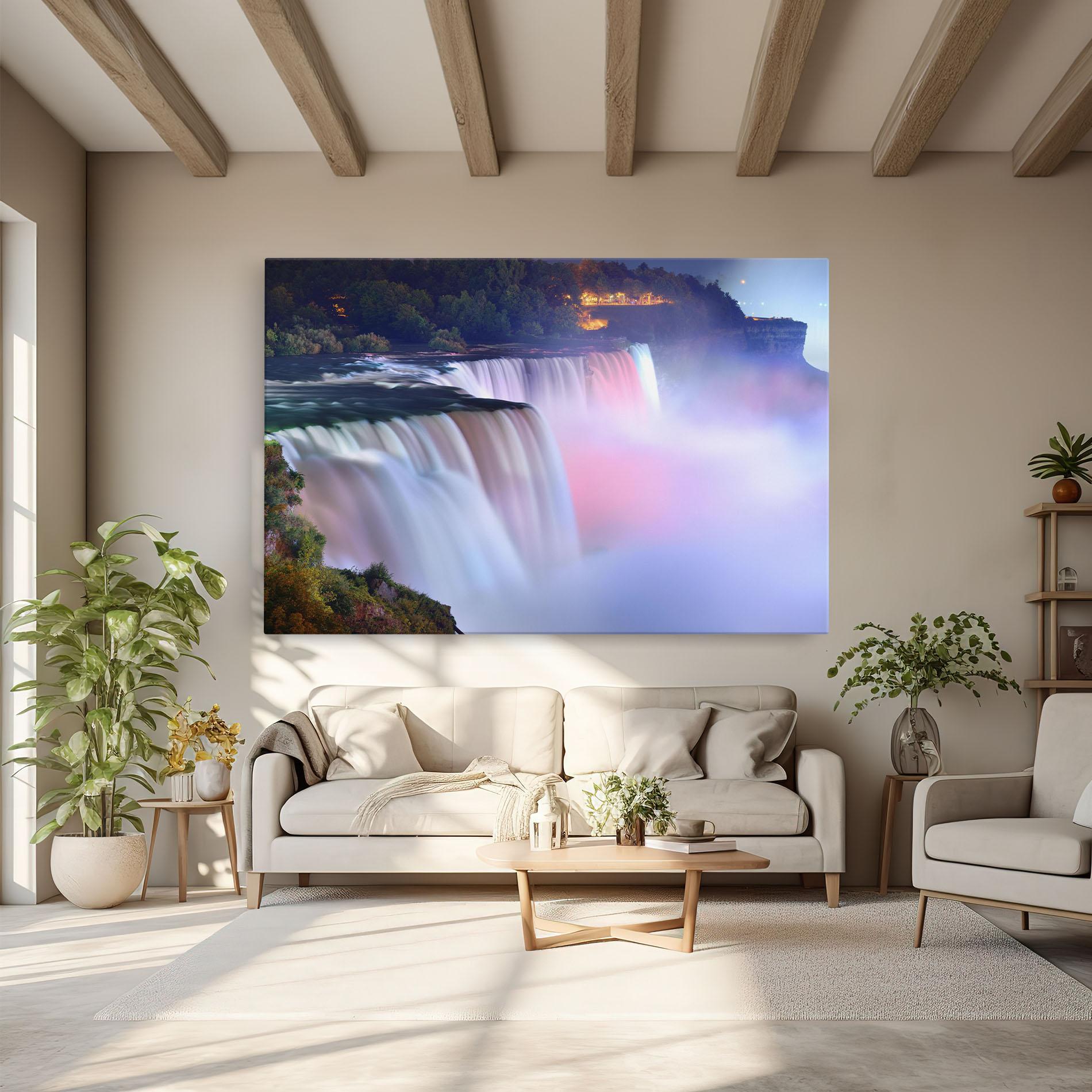 Tablou Canvas Dreamy Purple Waterfall mockup 6