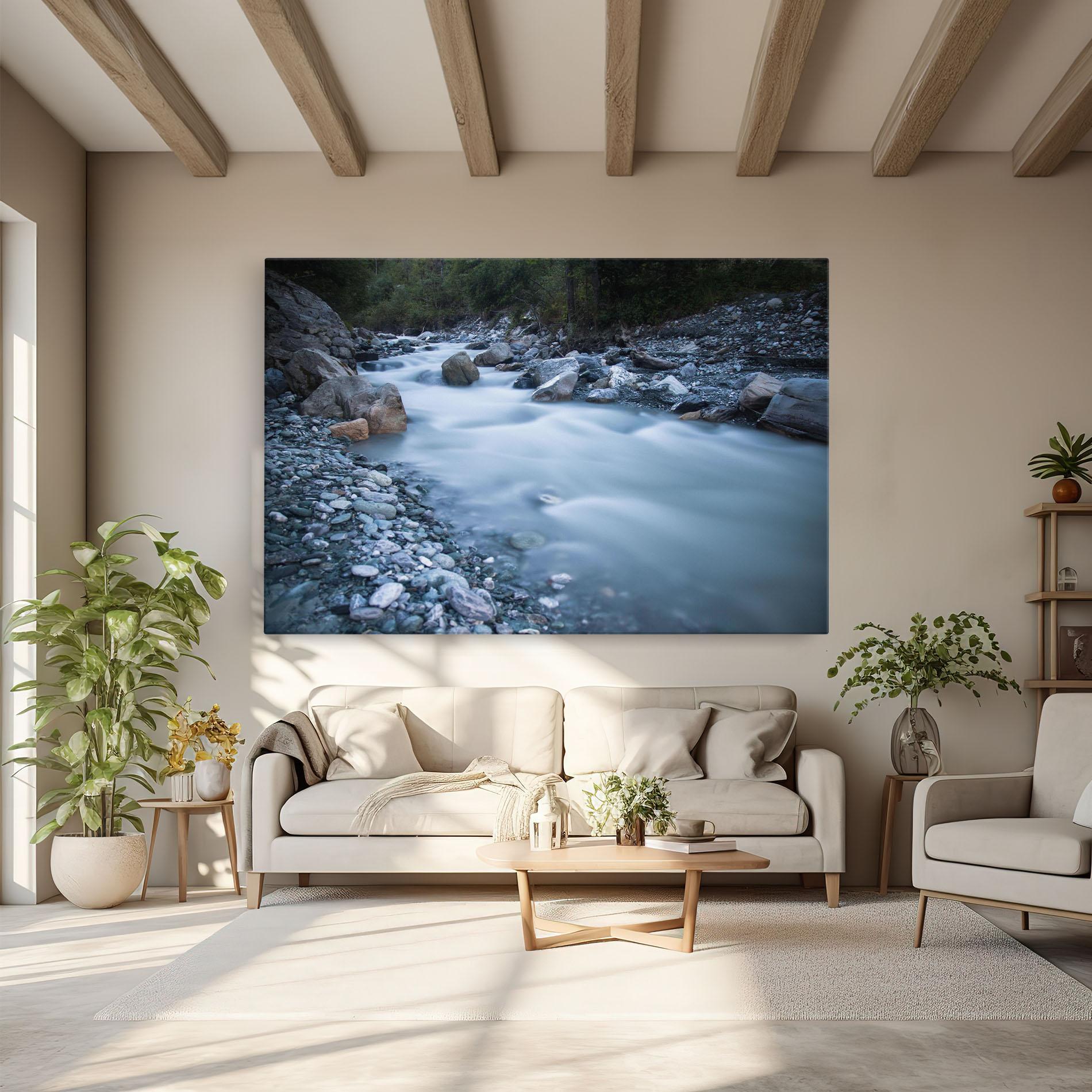 Tablou Canvas Grey Water Falling mockup 6