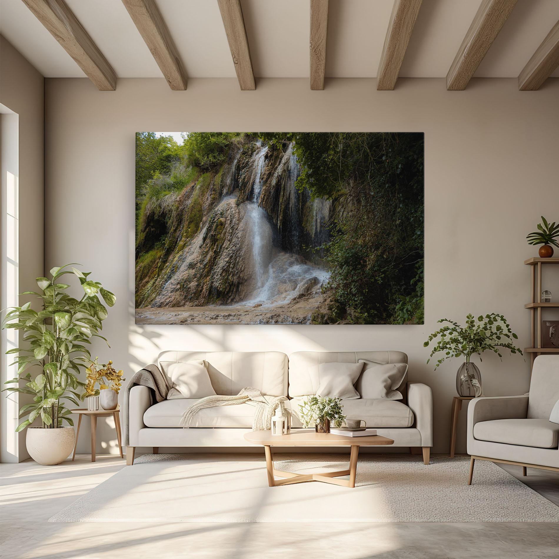 Tablou Canvas Pretty Waterfall Forest mockup 6