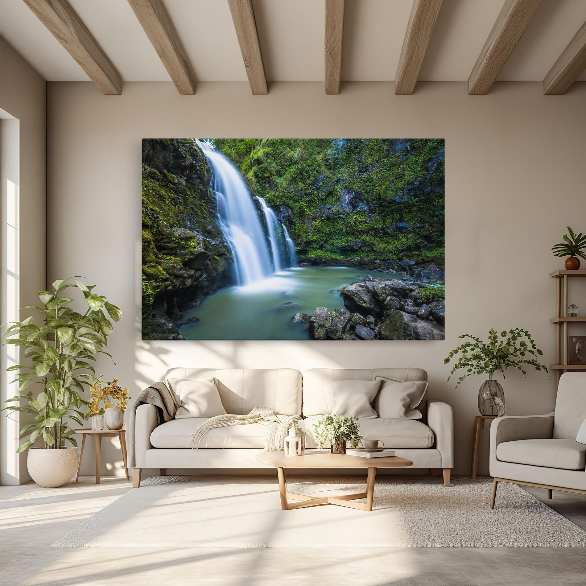 Tablou Canvas Swimming In Waterfall mockup 6